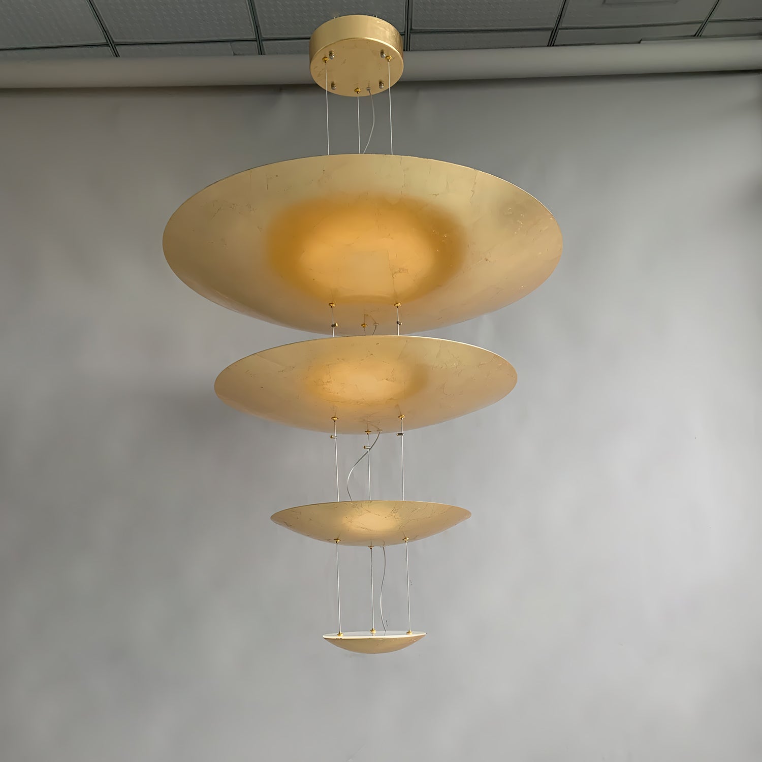 Zathaara Layered Gold Foil Pendant Light - Blowlighting