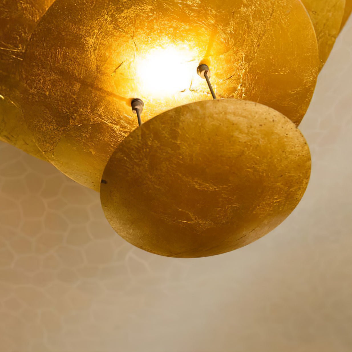 Zathaara Layered Gold Foil Pendant Light - Blowlighting