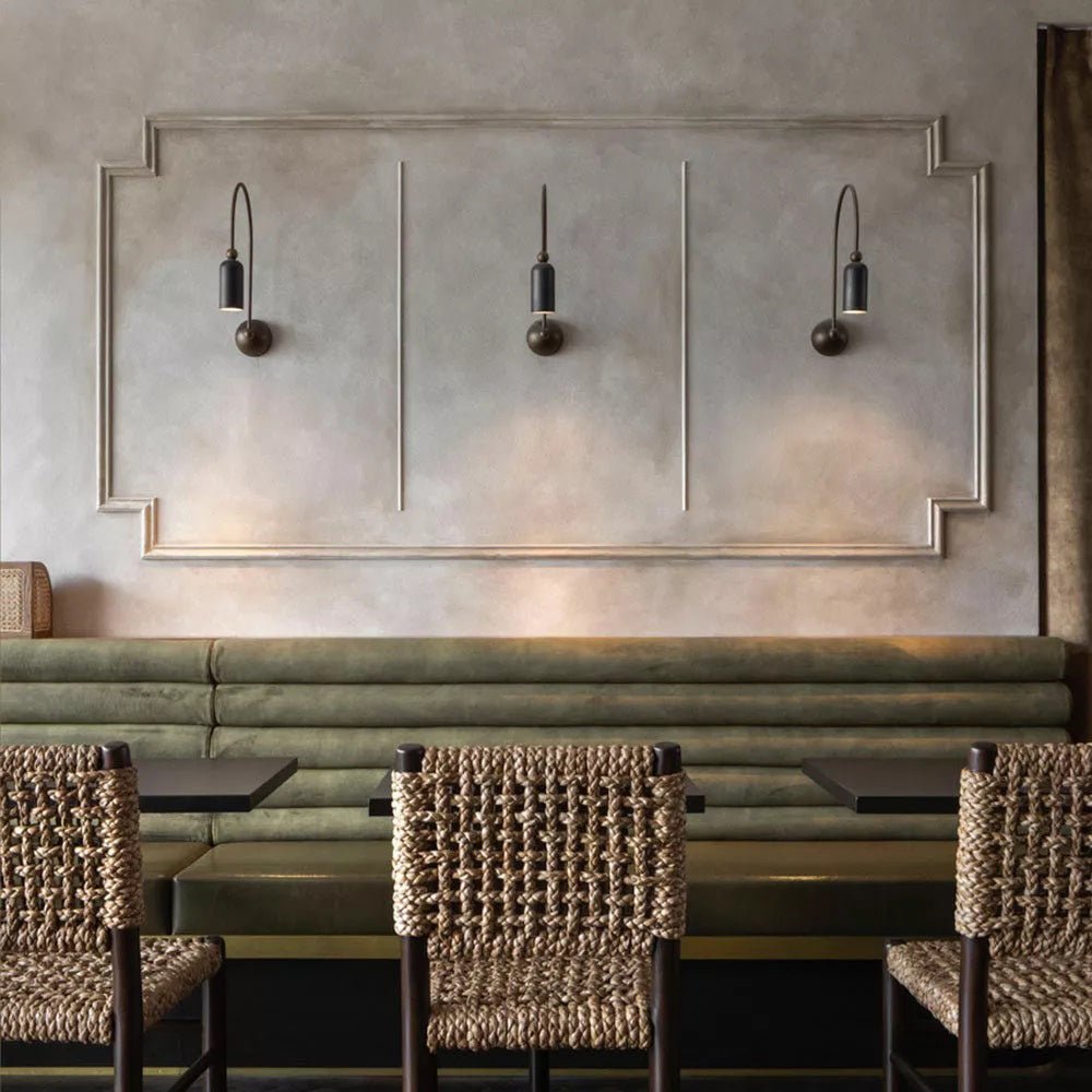 Vortigaud Curved Bronze Black Wall Light - Blowlighting