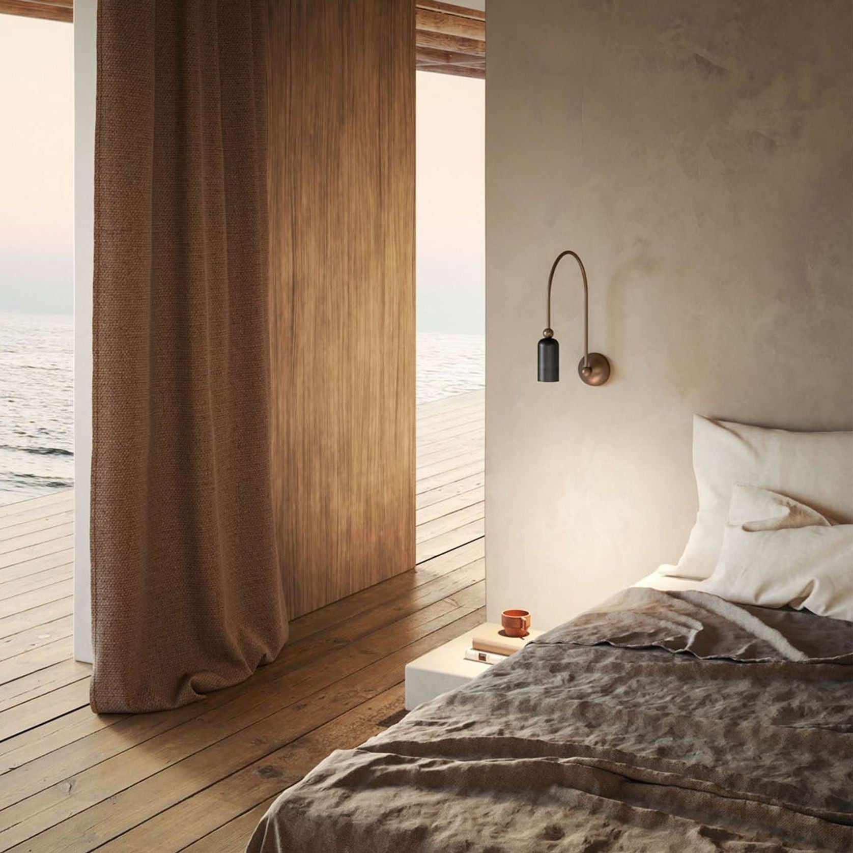 Vortigaud Curved Bronze Black Wall Light - Blowlighting