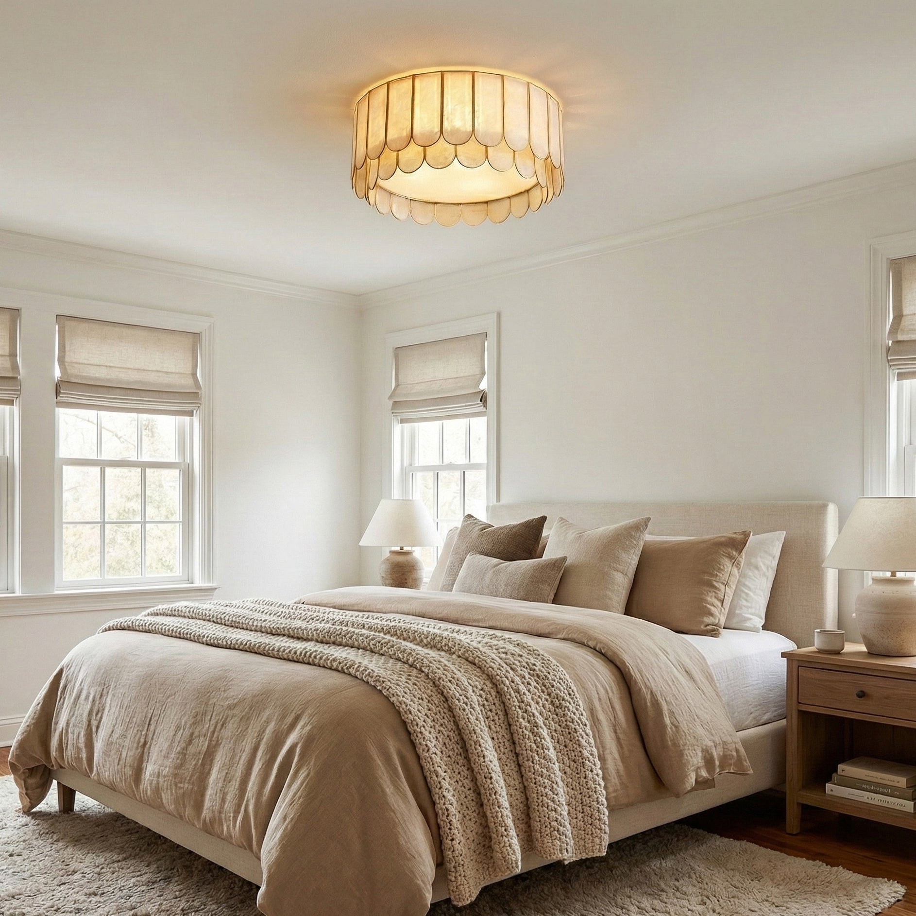 Madelyn Capiz Contemporary Art Shell Ceiling Light