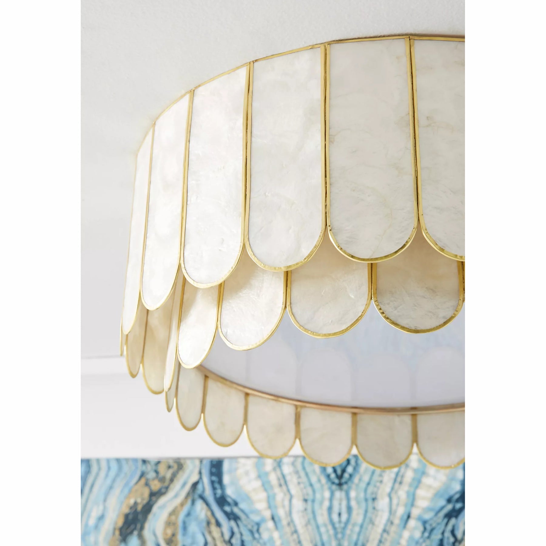 Madelyn Capiz Contemporary Art Shell Ceiling Light