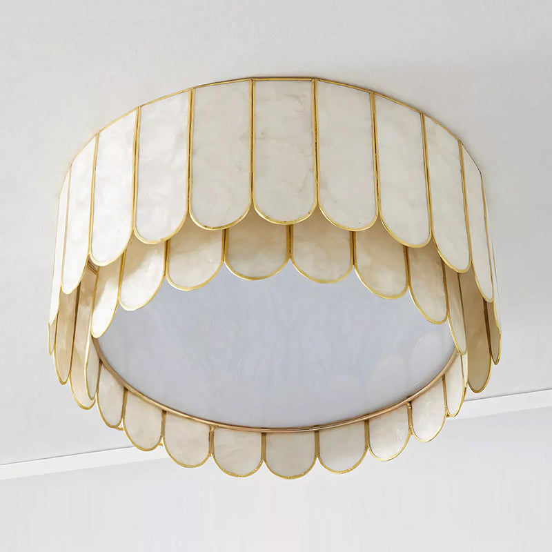 Madelyn Capiz Contemporary Art Shell Ceiling Light