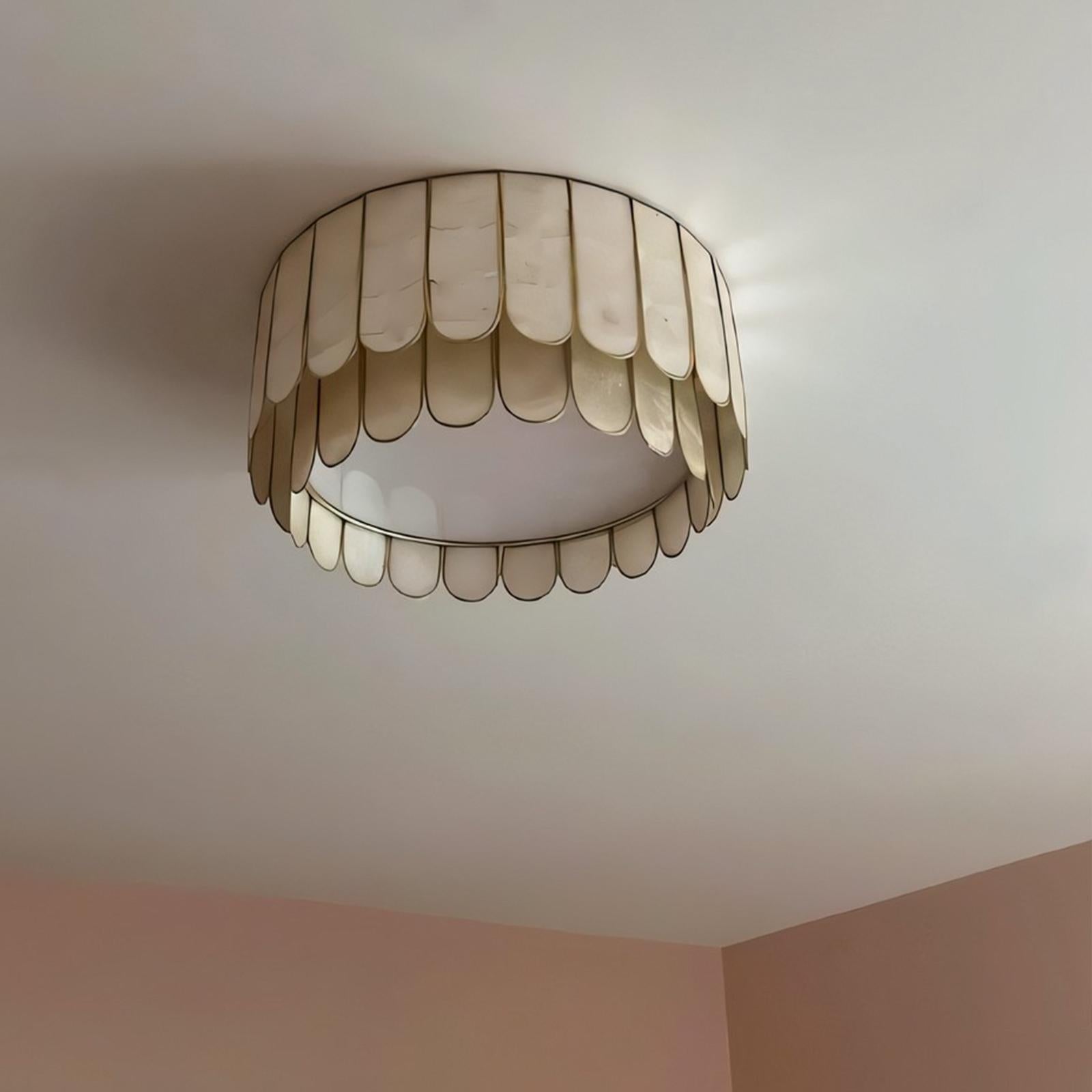 Madelyn Capiz Contemporary Art Shell Ceiling Light