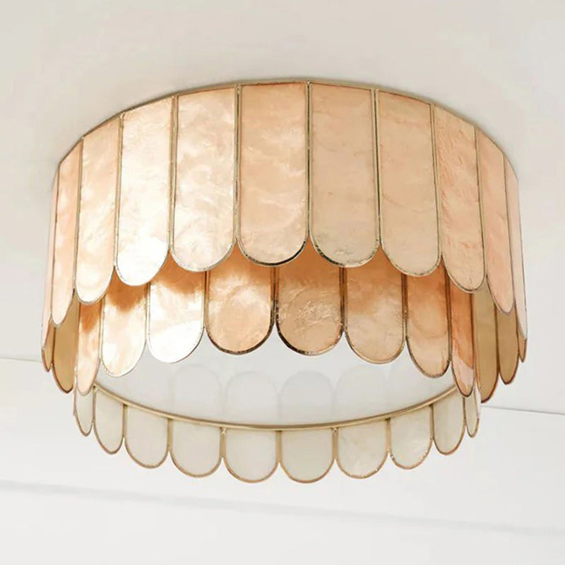 Madelyn Capiz Contemporary Art Shell Ceiling Light