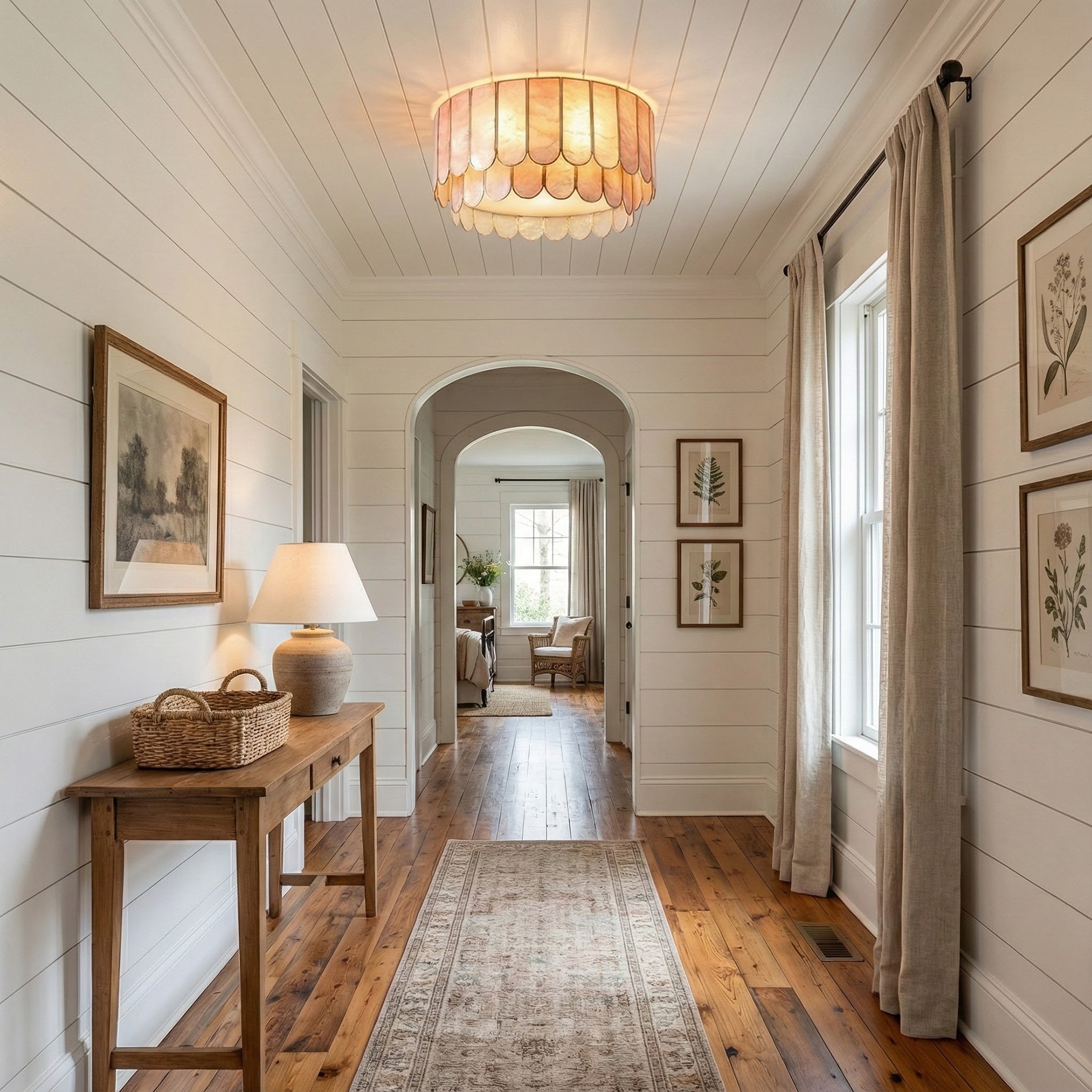 Madelyn Capiz Contemporary Art Shell Ceiling Light