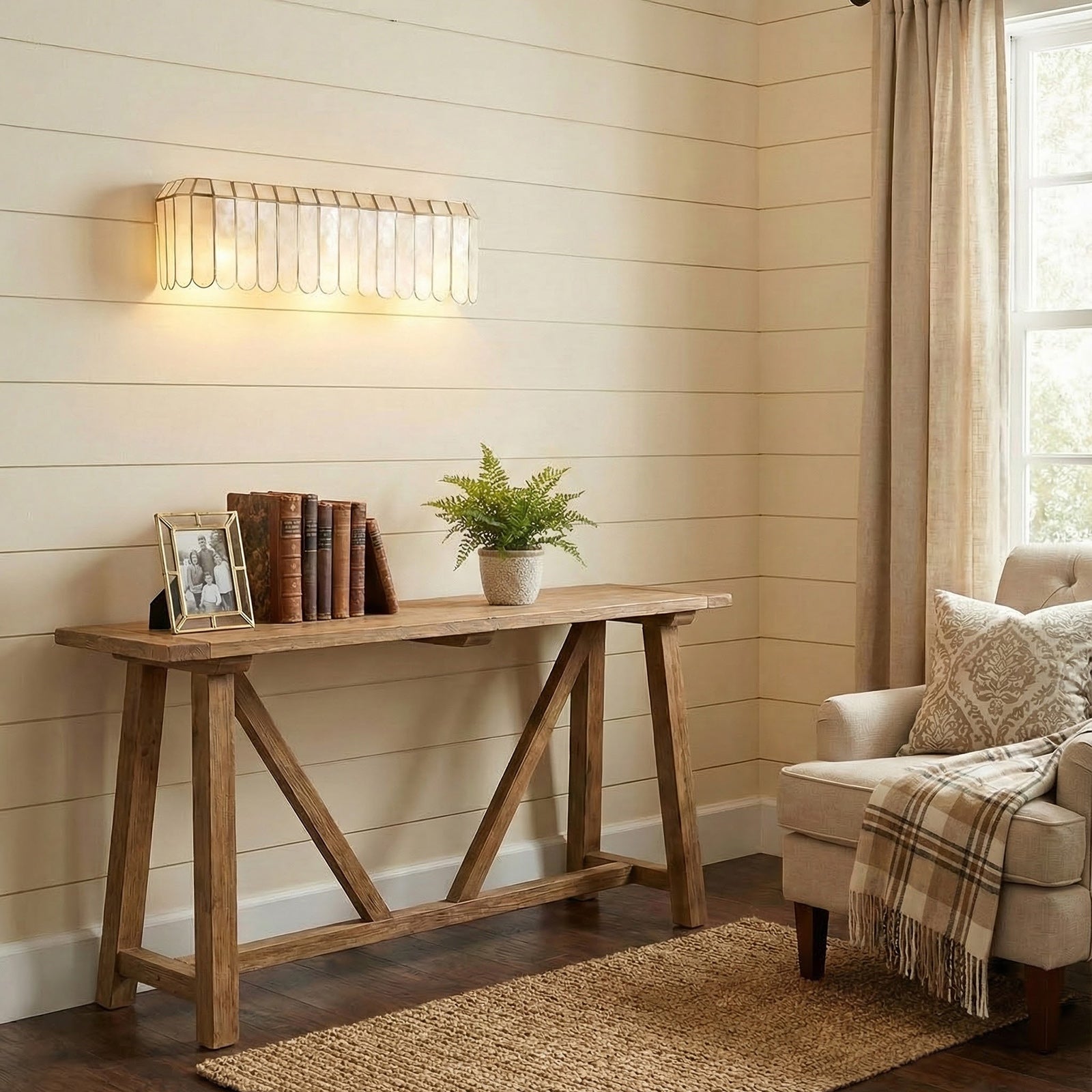 Madelyn Capiz Contemporary Art Shell Shell Wall Light