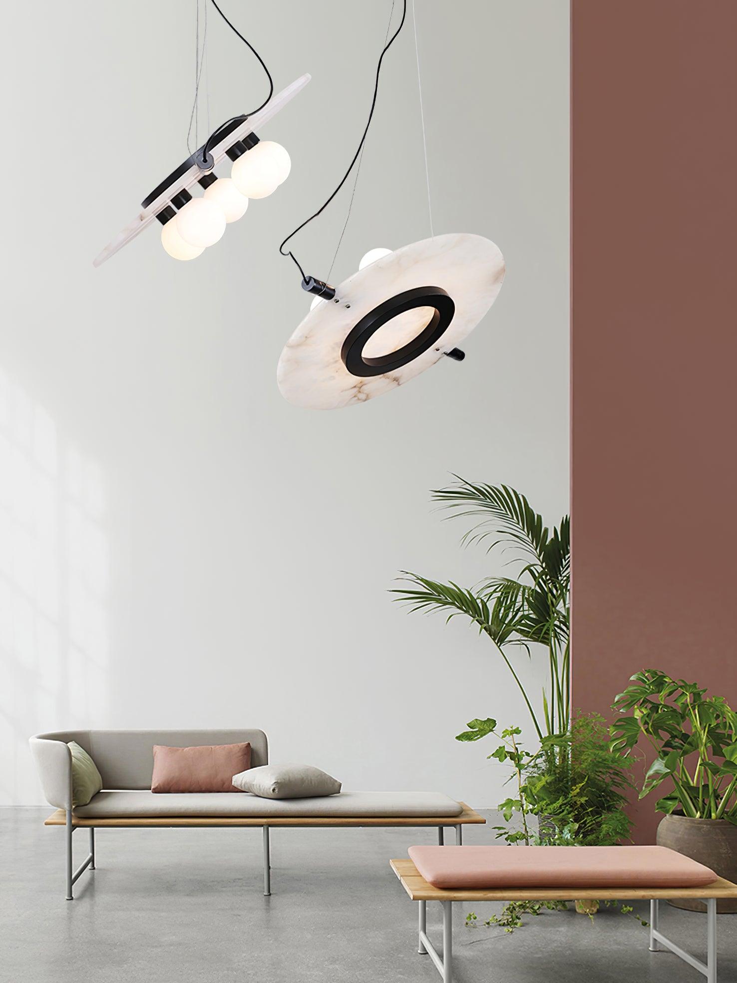 Imirila Disc Shaped Glass Pendant Light - Blowlighting