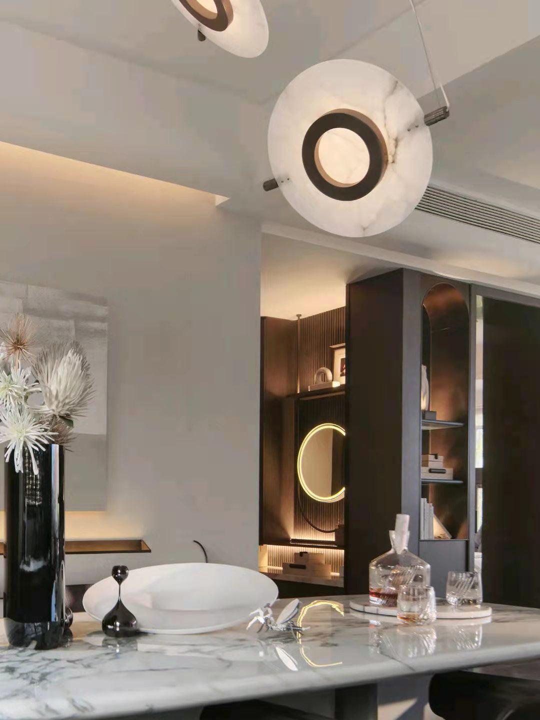 Imirila Disc Shaped Glass Pendant Light - Blowlighting