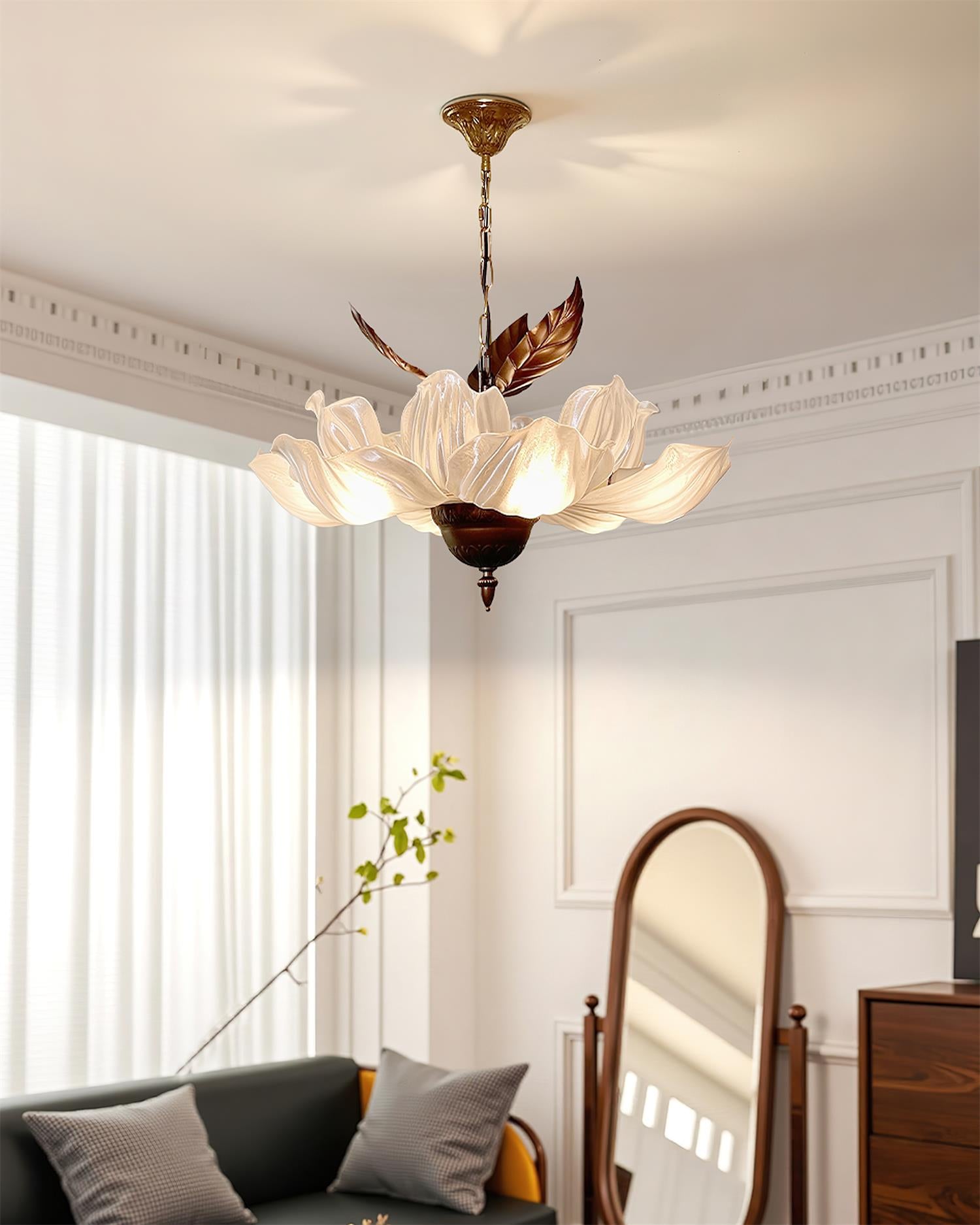 Magnolia Floral Acrylic Bloom Chandelier