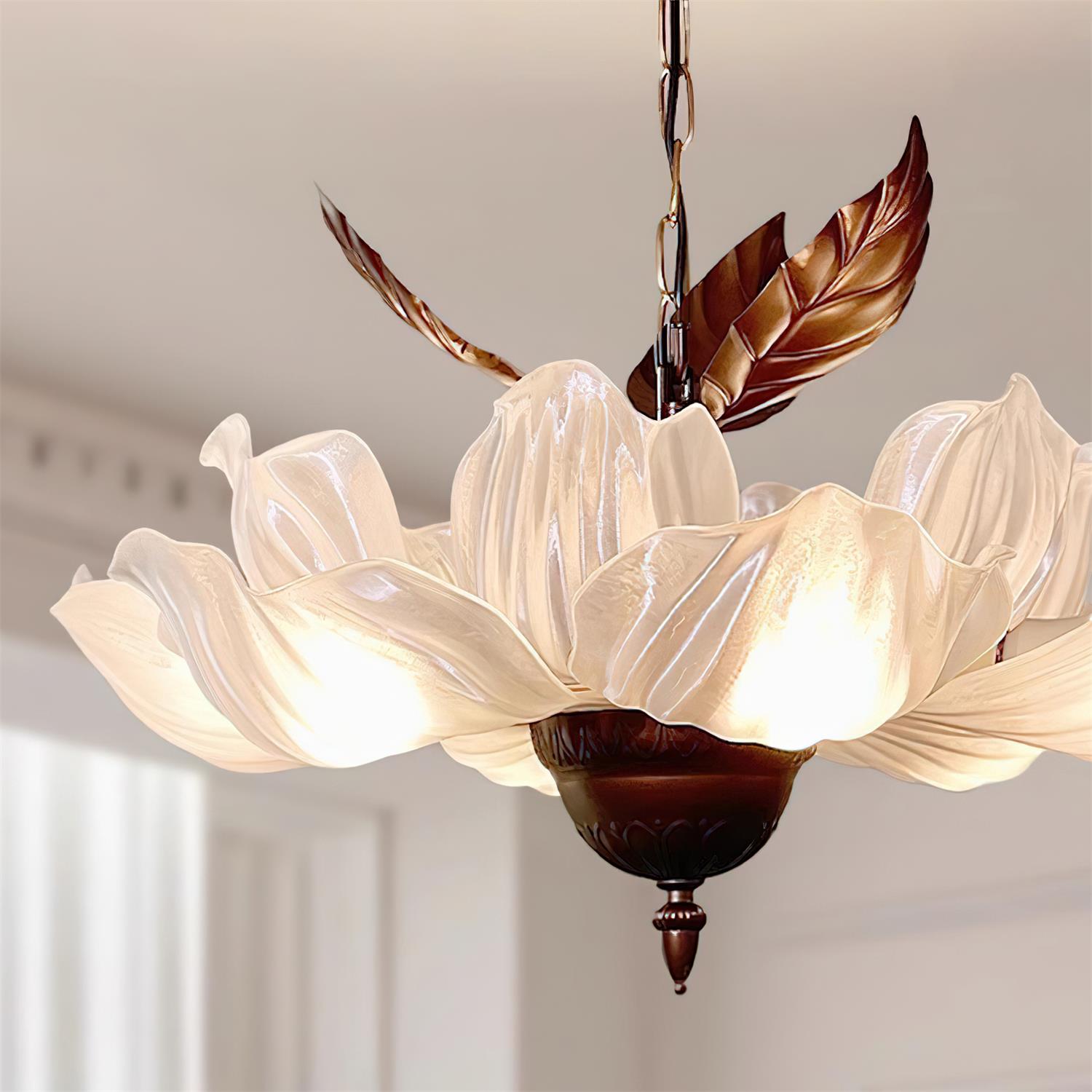 Magnolia Floral Acrylic Bloom Chandelier