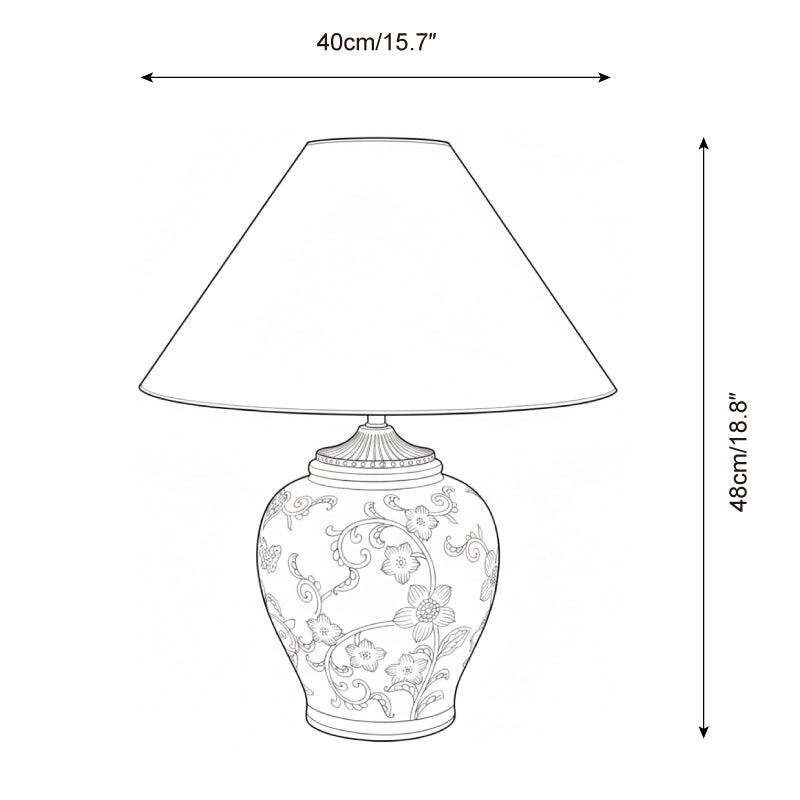 FloriGlow Artistic Ceramic Table Lamp