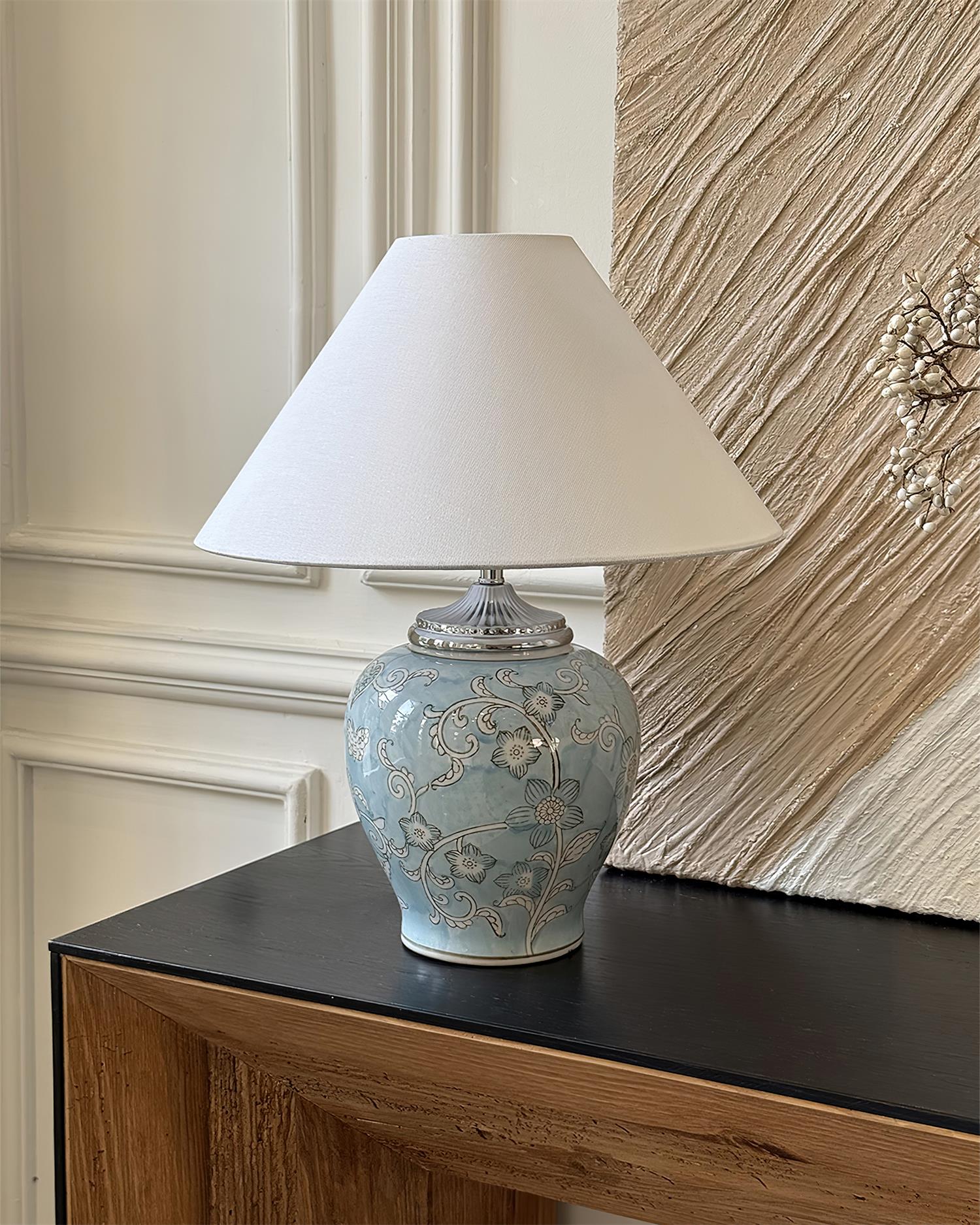 FloriGlow Artistic Ceramic Table Lamp