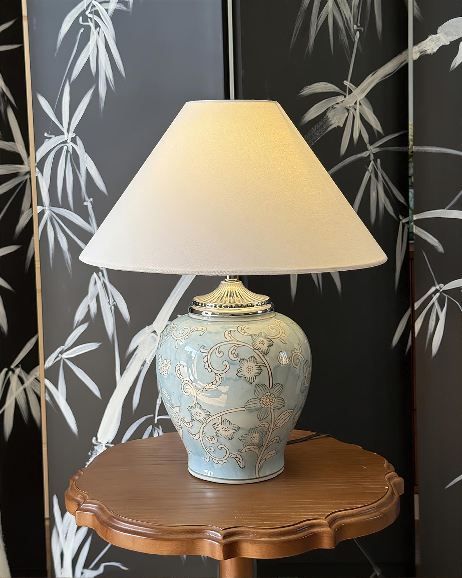 FloriGlow Artistic Ceramic Table Lamp