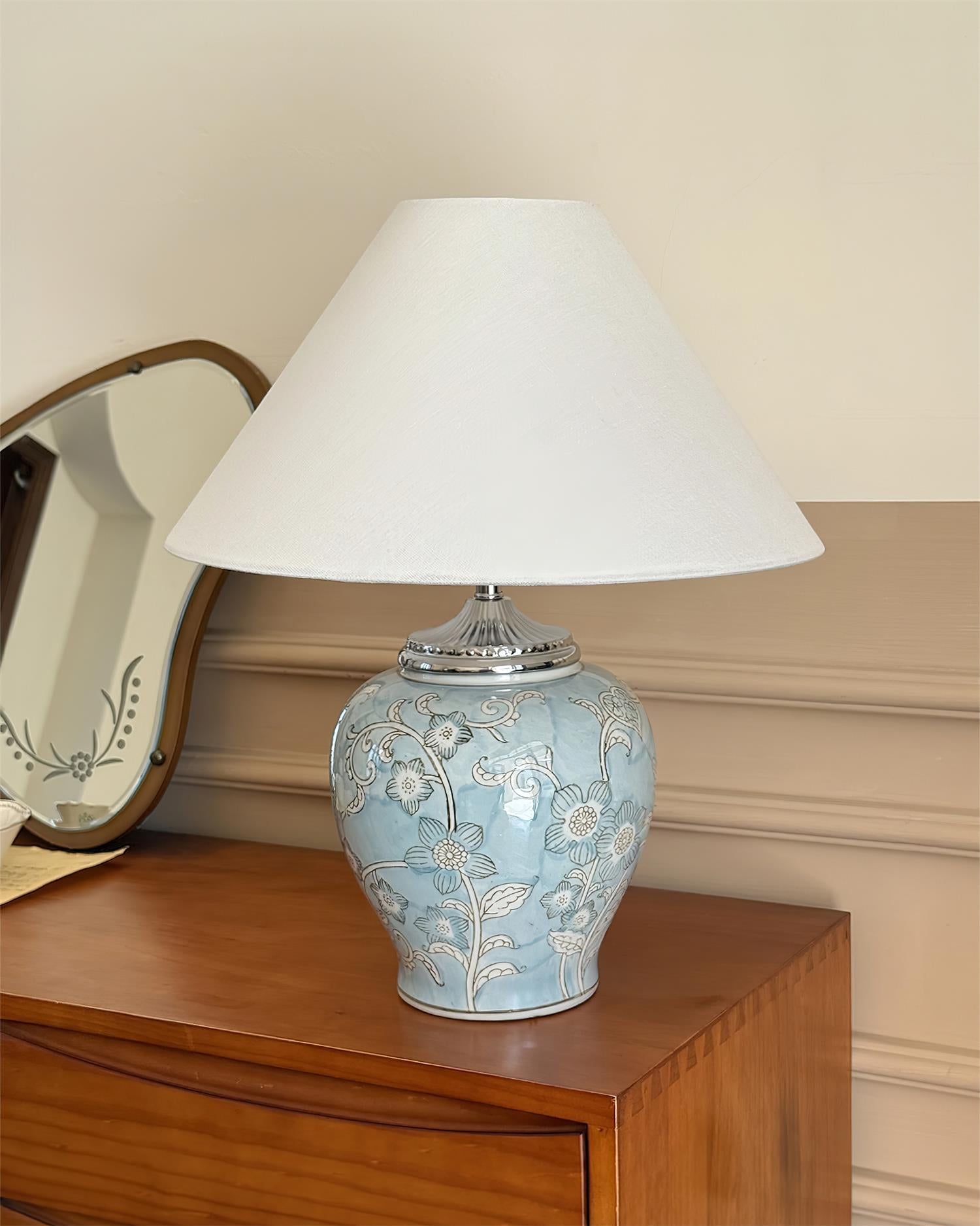FloriGlow Artistic Ceramic Table Lamp