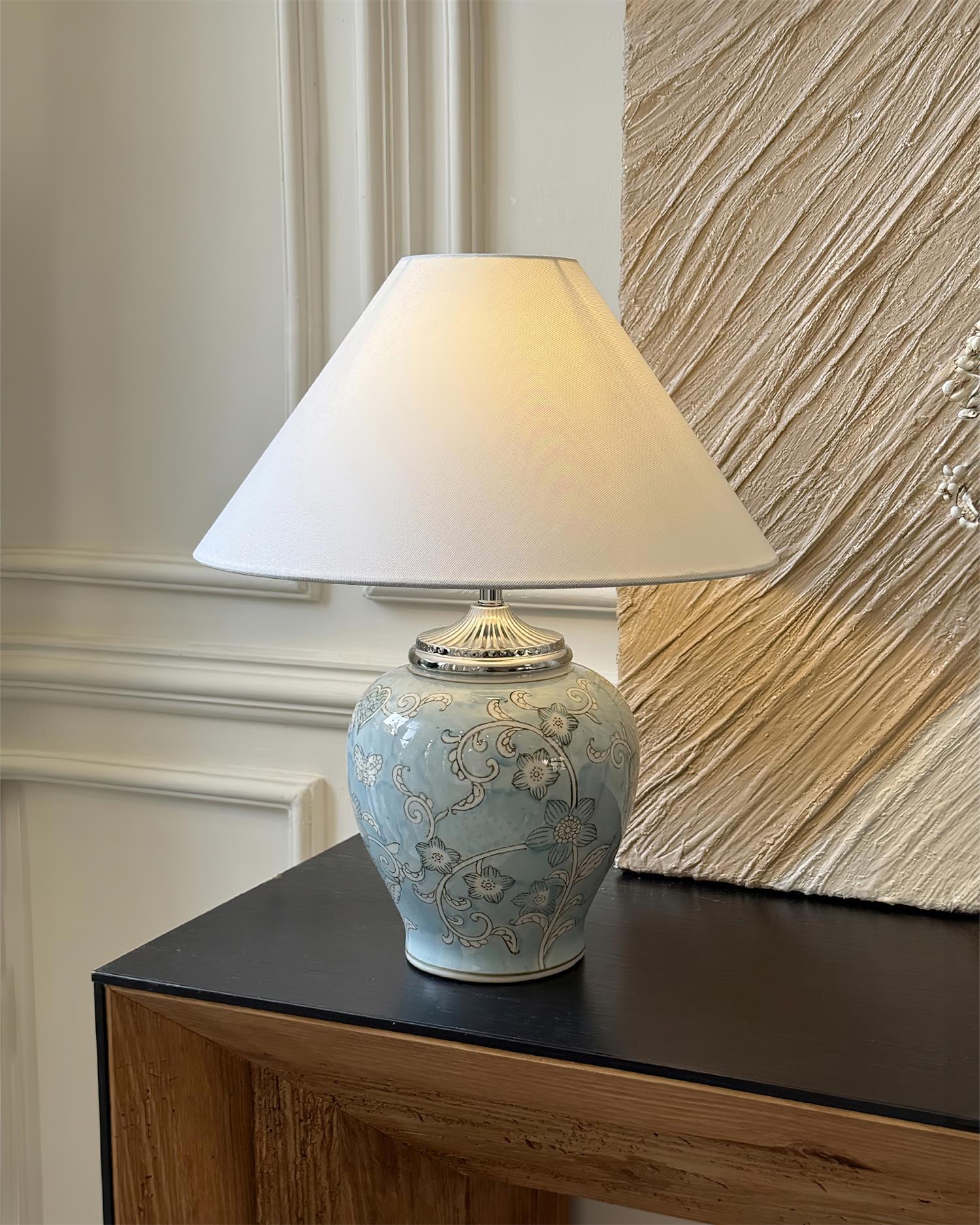 FloriGlow Artistic Ceramic Table Lamp