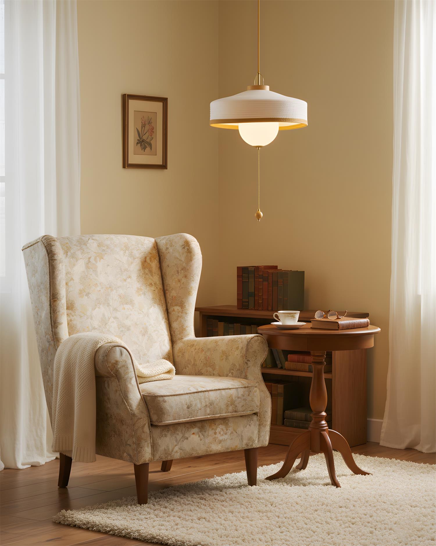 Mantle Oriental Fabric Pendant Light