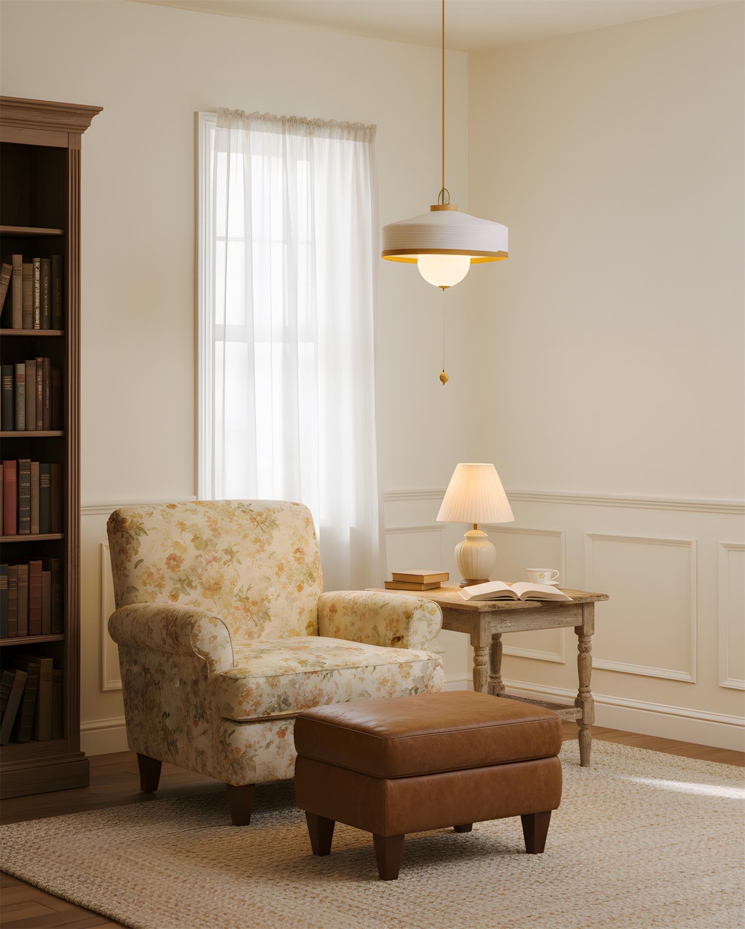 Mantle Oriental Fabric Pendant Light