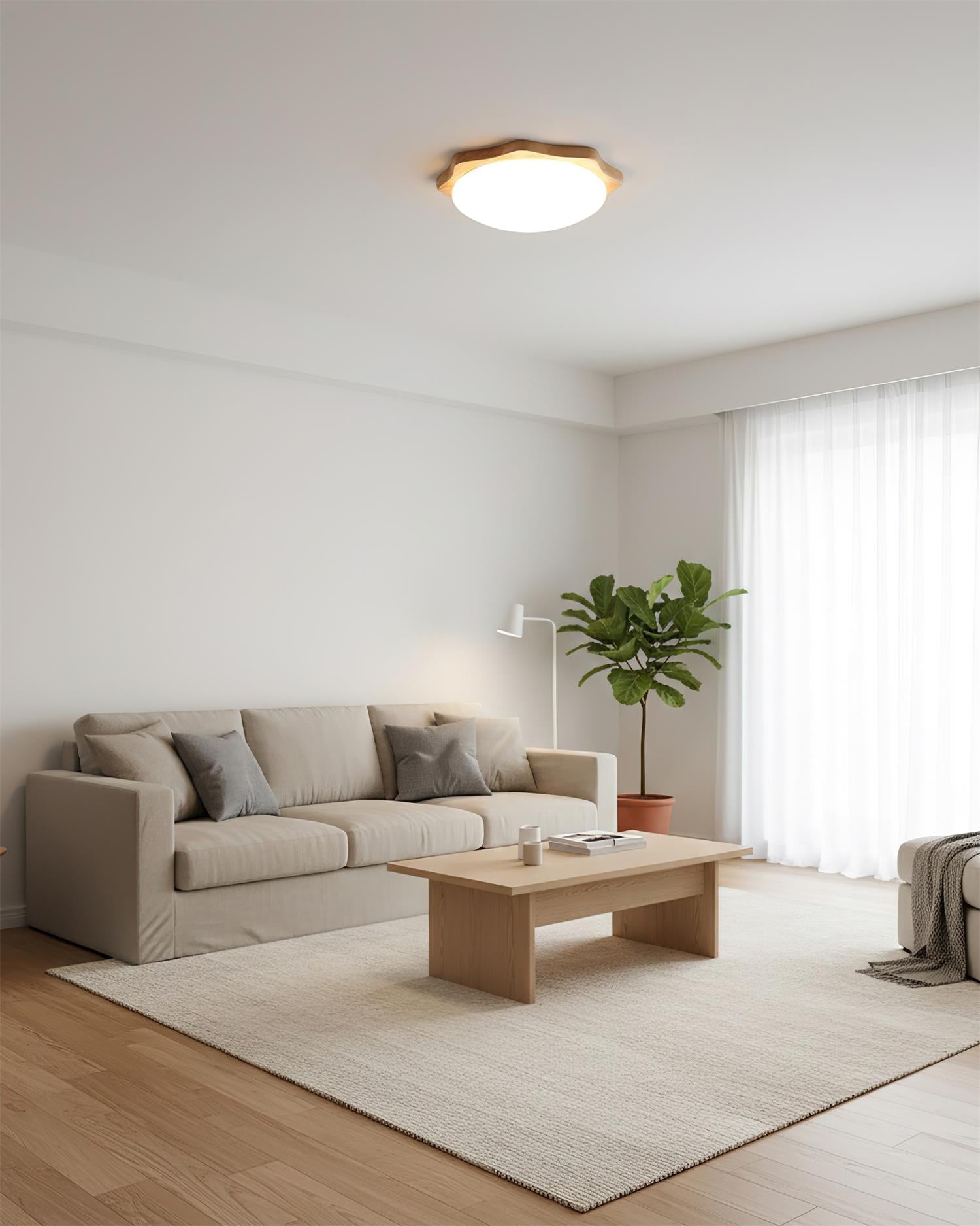 Maple Minimalist Acrylic Wood Ceiling Light