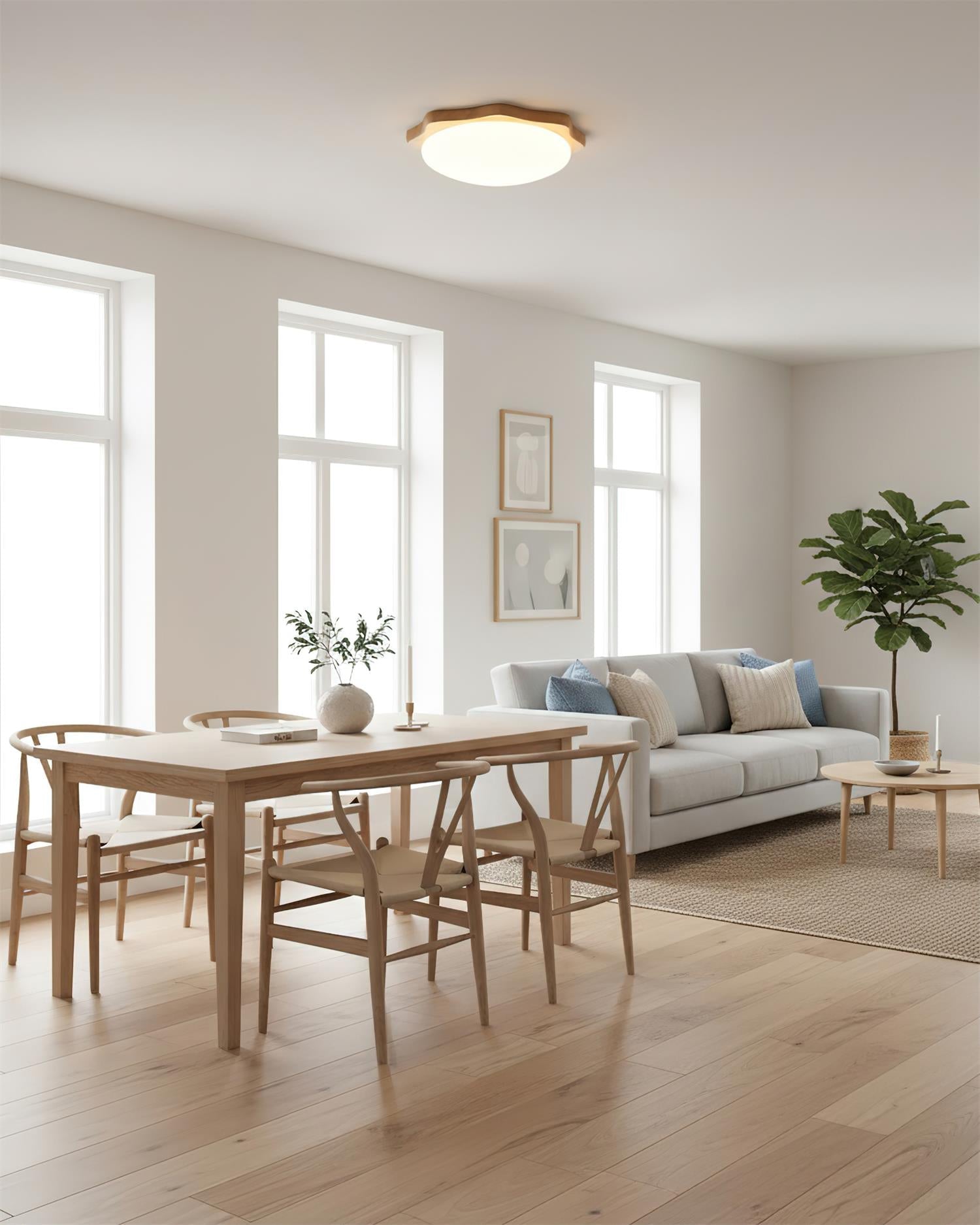 Maple Minimalist Acrylic Wood Ceiling Light