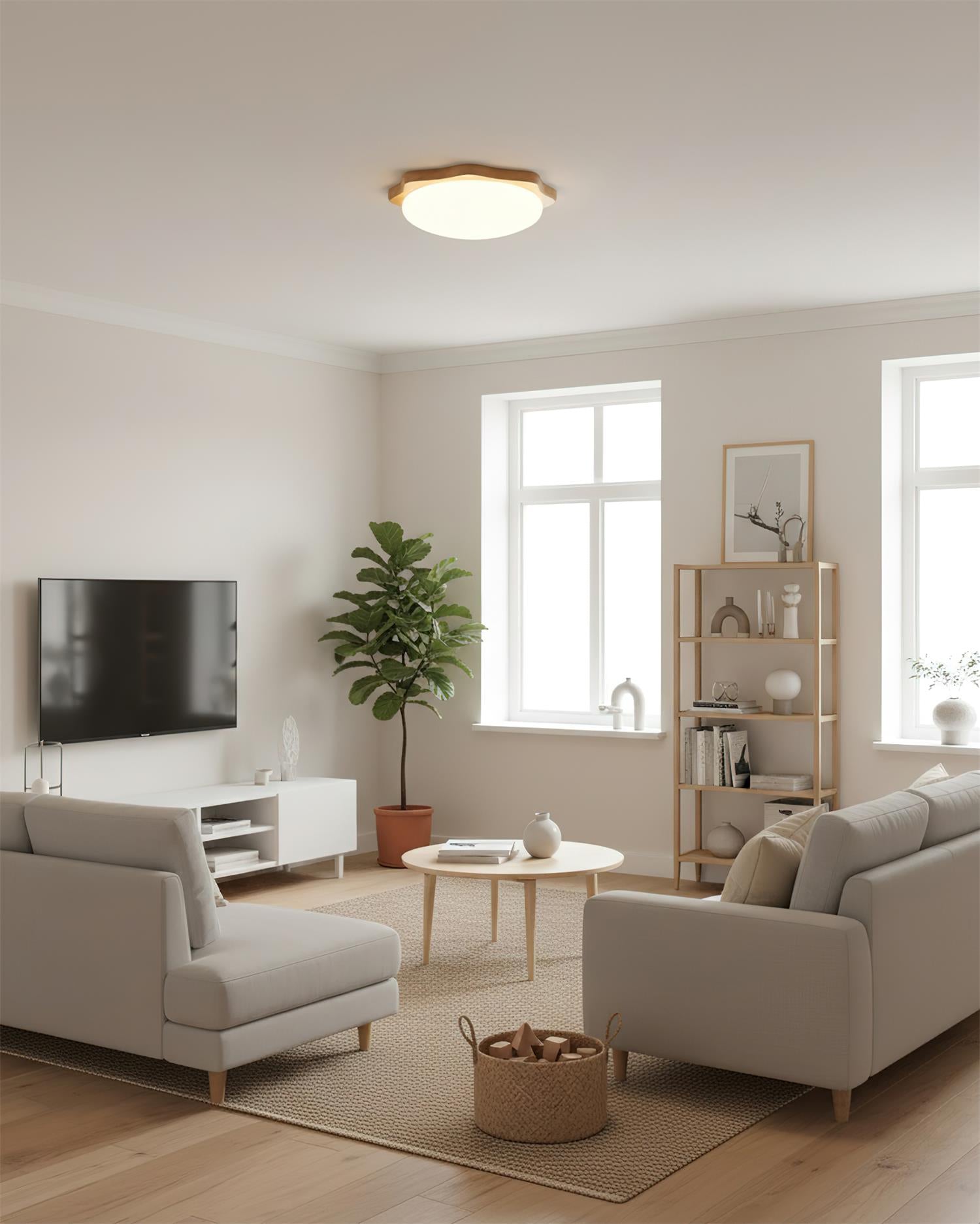 Maple Minimalist Acrylic Wood Ceiling Light