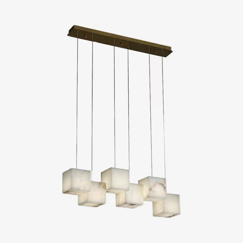 Ivnoros Minimalist Alabaster Linear Pendant Light Chandelier - Blowlighting