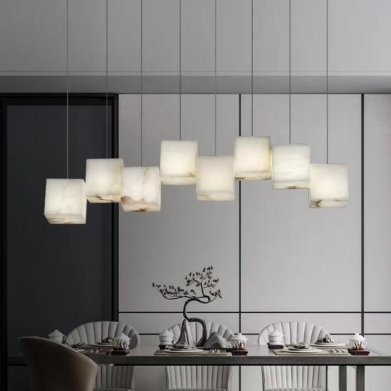 Ivnoros Minimalist Alabaster Linear Pendant Light Chandelier - Blowlighting
