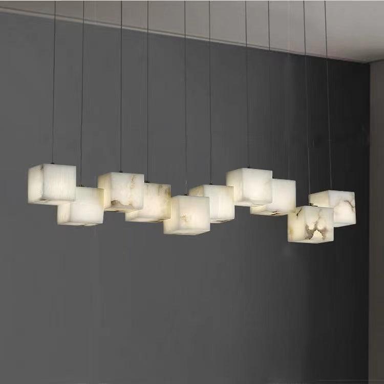 Ivnoros Minimalist Alabaster Linear Pendant Light Chandelier - Blowlighting