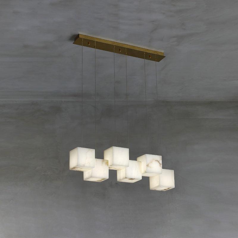 Ivnoros Minimalist Alabaster Linear Pendant Light Chandelier - Blowlighting