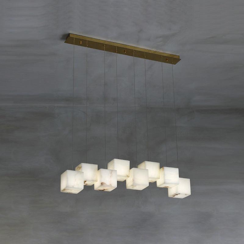 Ivnoros Minimalist Alabaster Linear Pendant Light Chandelier - Blowlighting