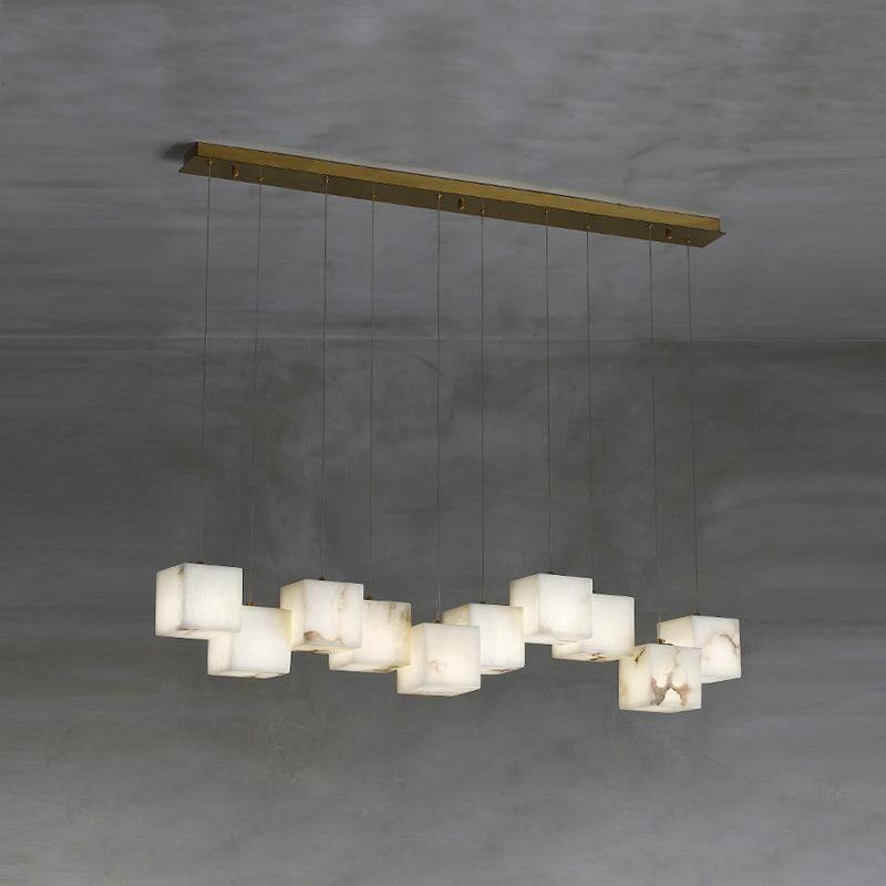 Ivnoros Minimalist Alabaster Linear Pendant Light Chandelier - Blowlighting