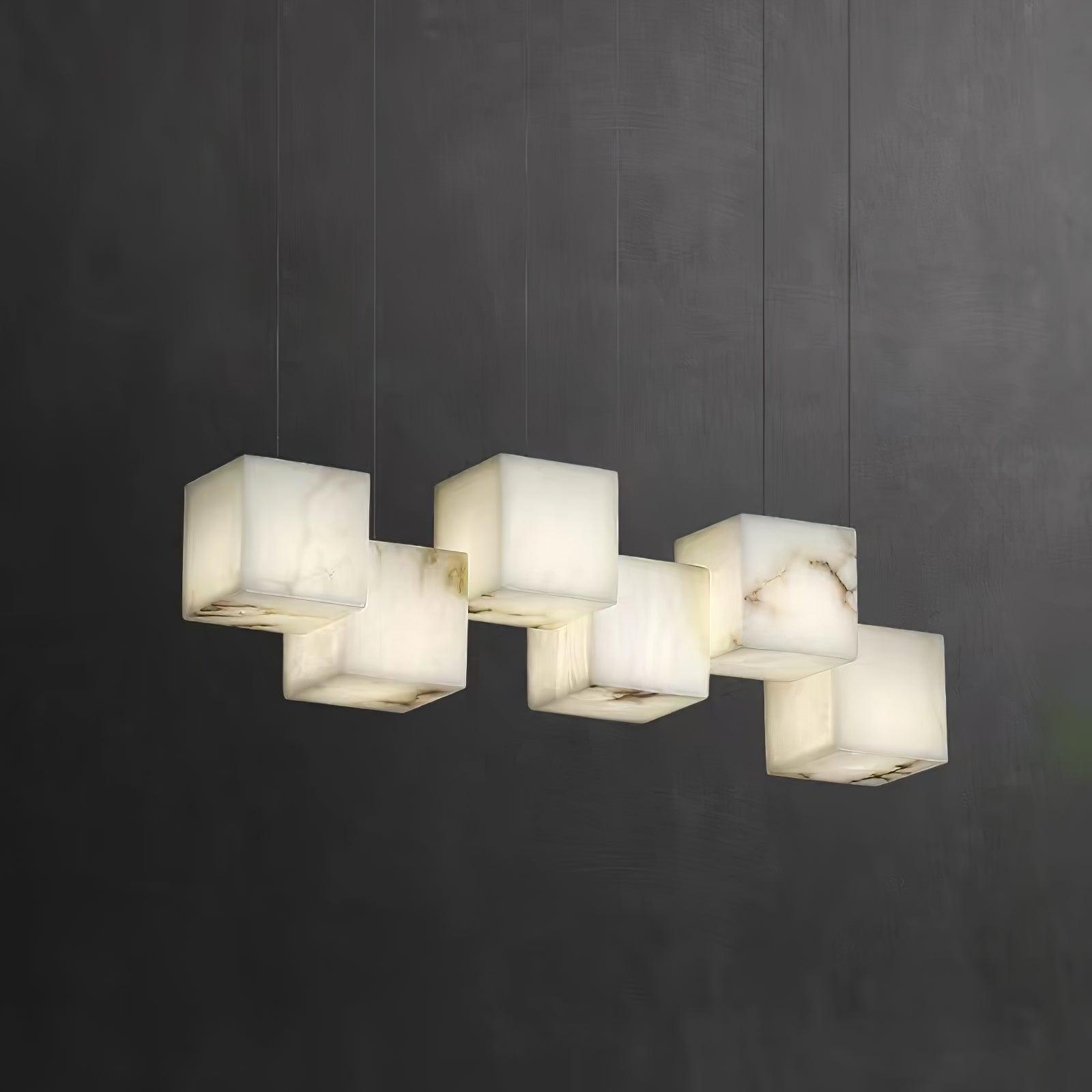 Ivnoros Minimalist Alabaster Linear Pendant Light Chandelier - Blowlighting