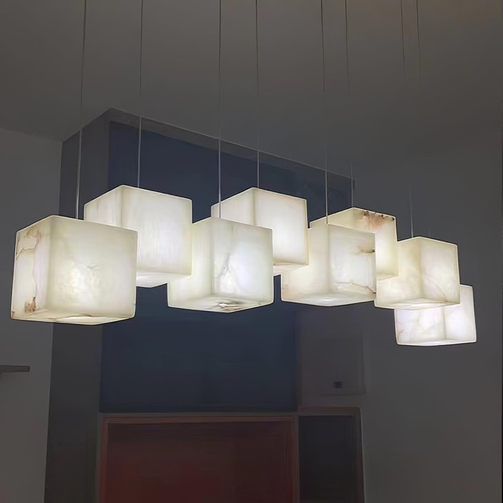 Ivnoros Minimalist Alabaster Linear Pendant Light Chandelier - Blowlighting