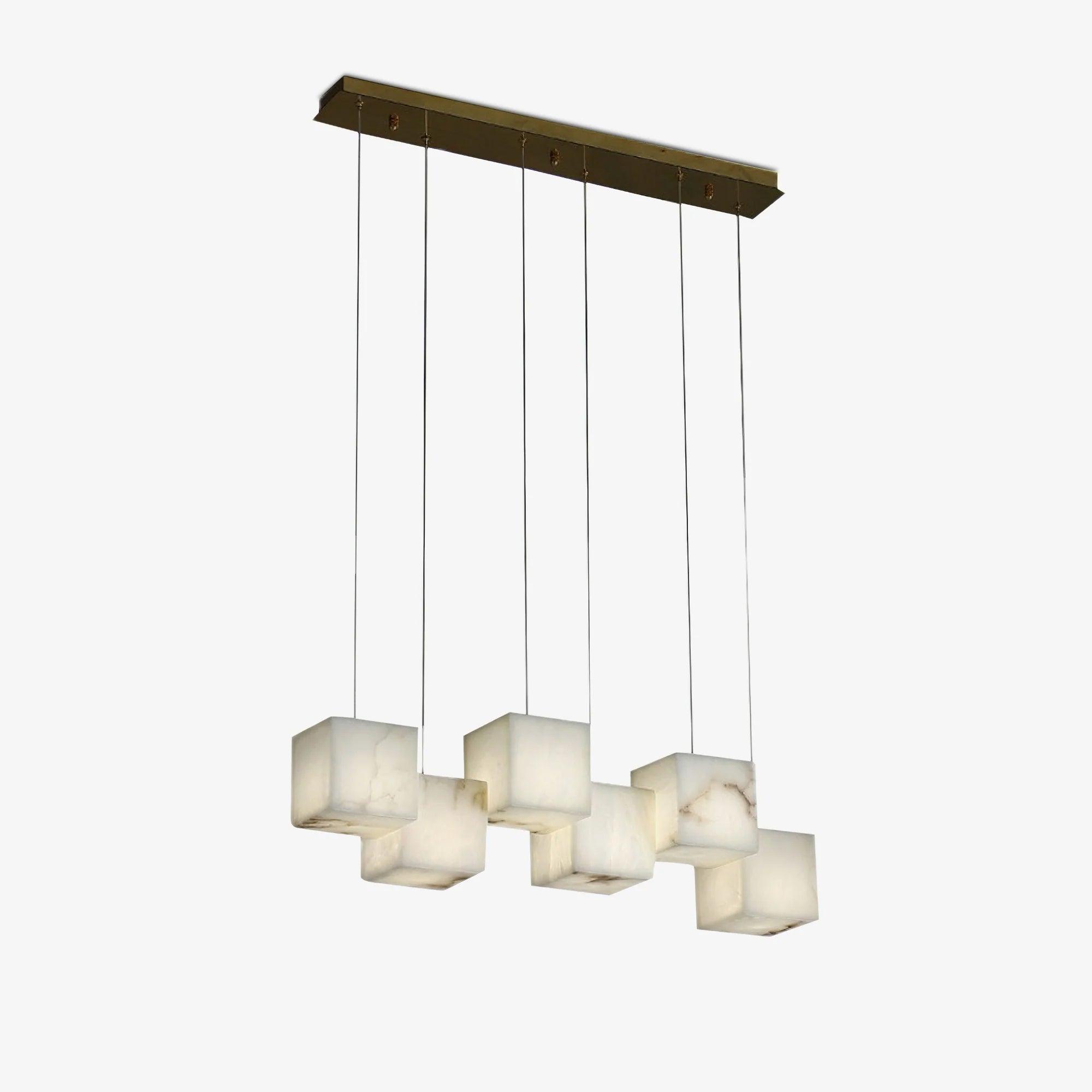 Ivnoros Minimalist Alabaster Linear Pendant Light Chandelier - Blowlighting
