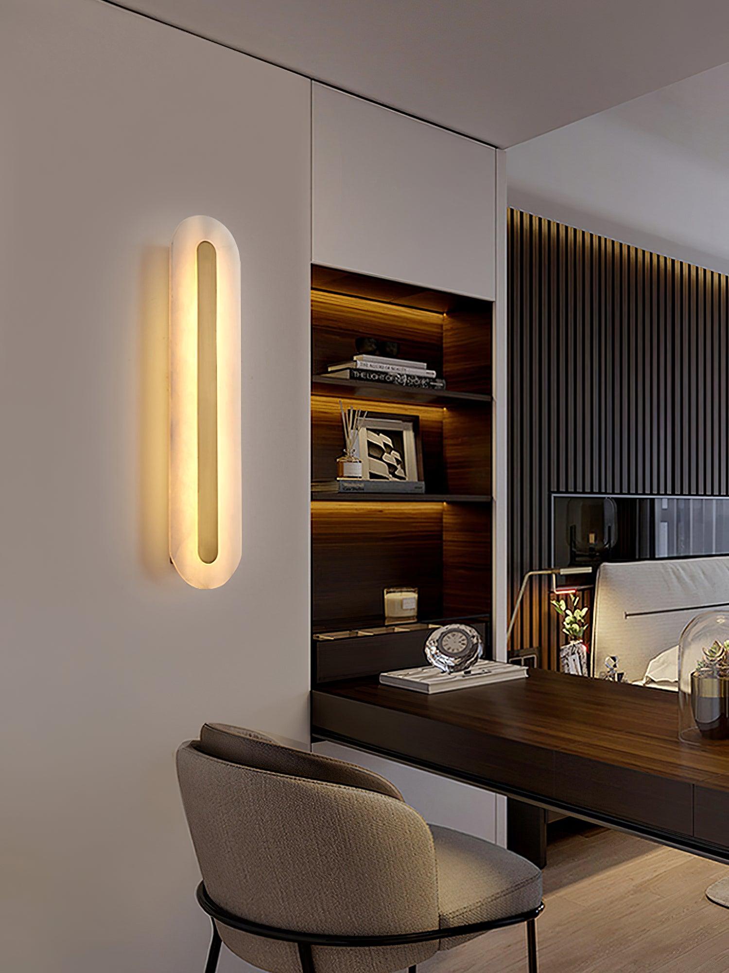 Selvia Minimalist Alabaster Wall Light - Blowlighting