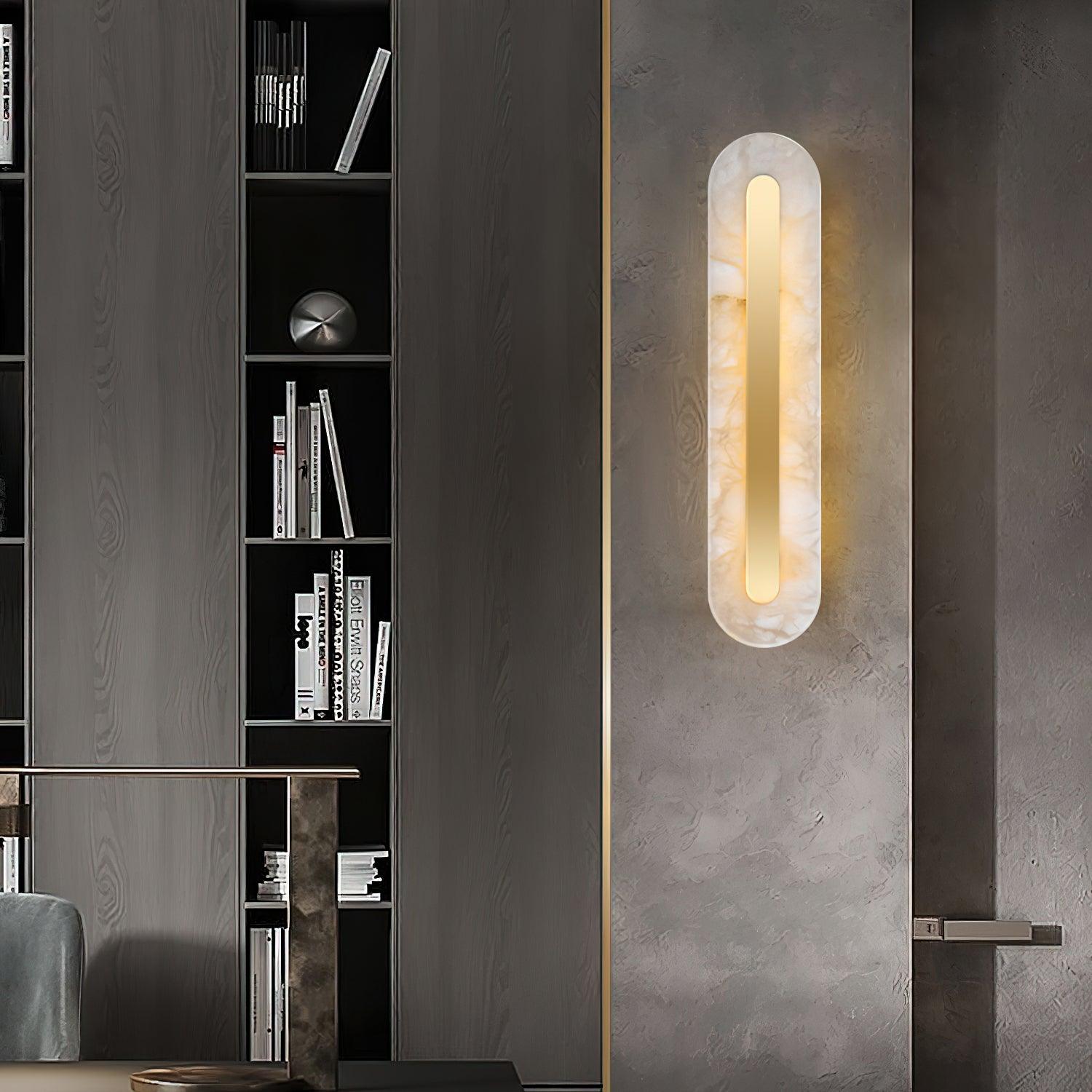Selvia Minimalist Alabaster Wall Light - Blowlighting