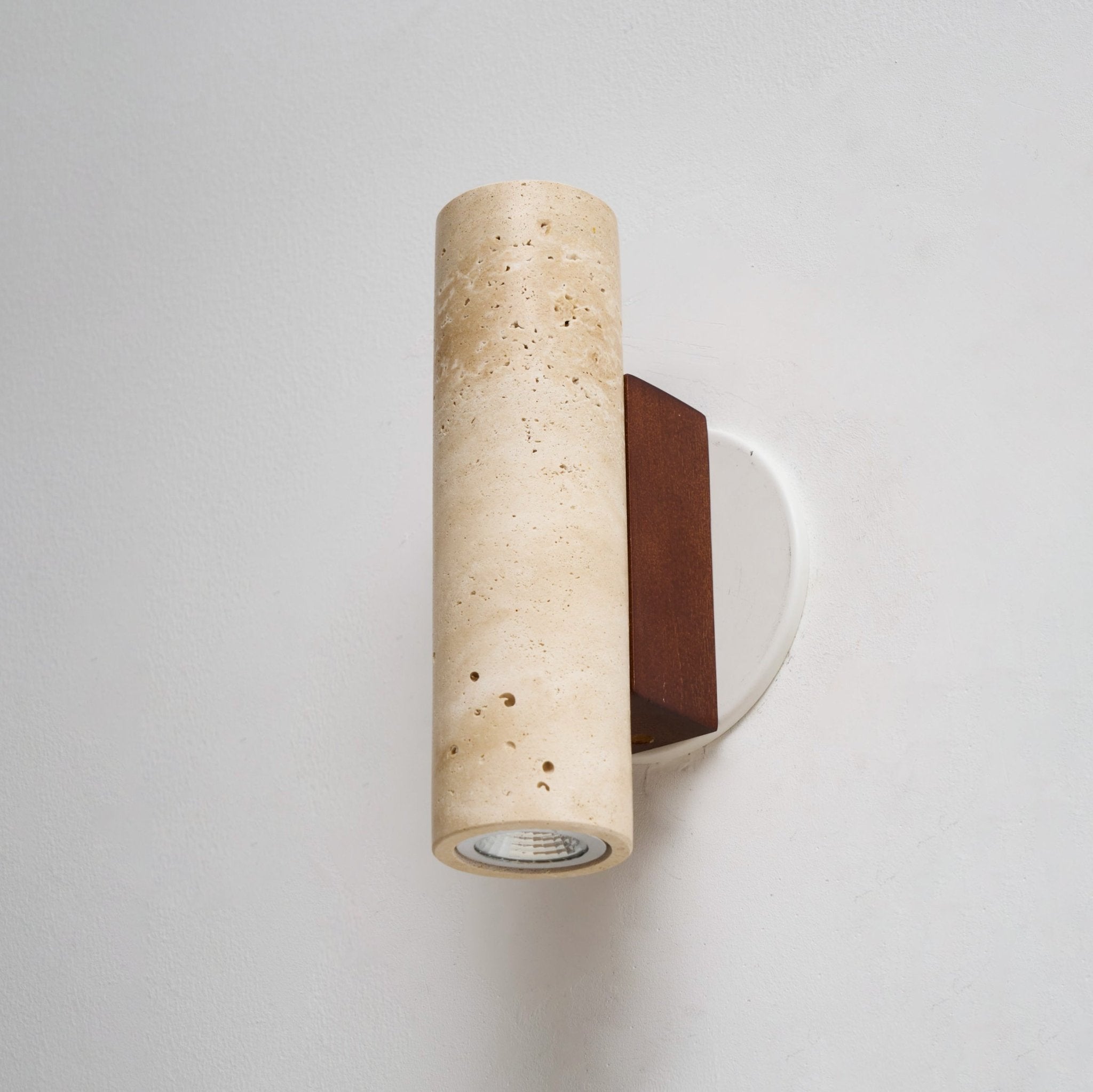 Celore Cylinder-Wood Travertine Wall Light - Blowlighting