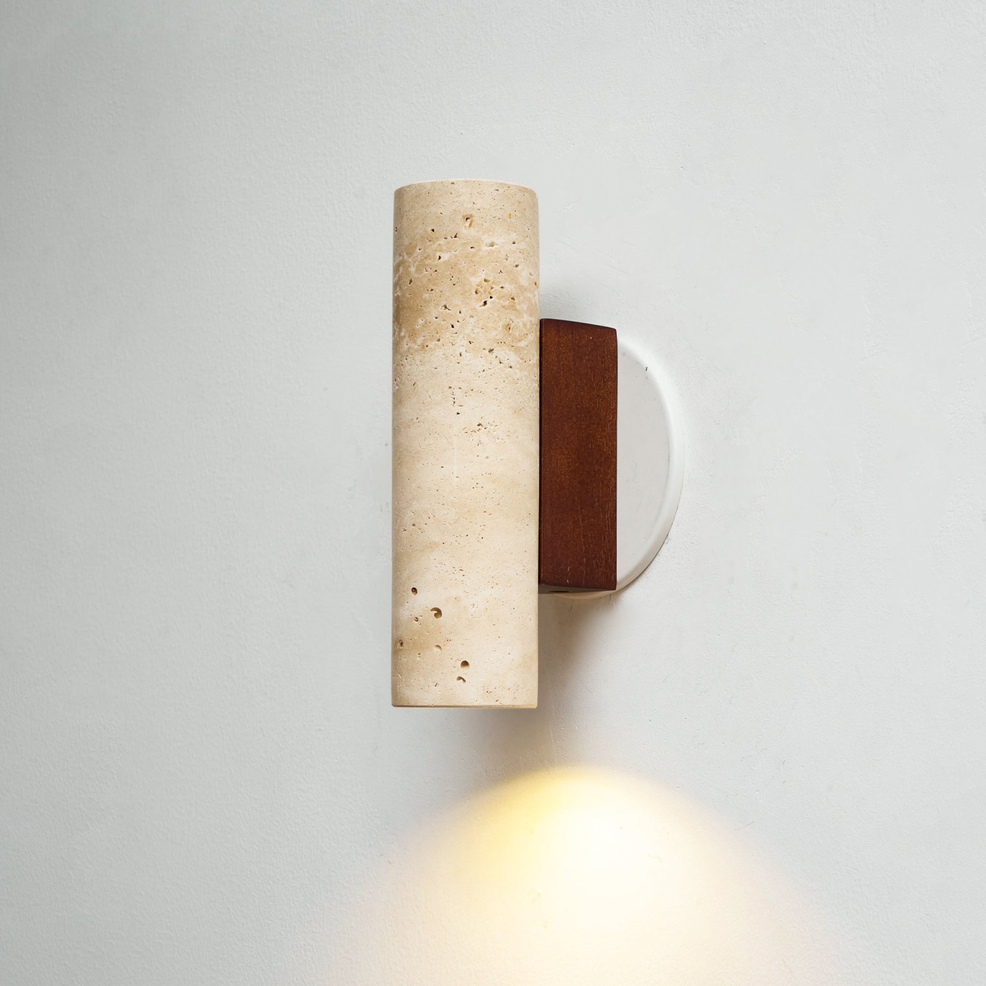 Celore Cylinder-Wood Travertine Wall Light - Blowlighting