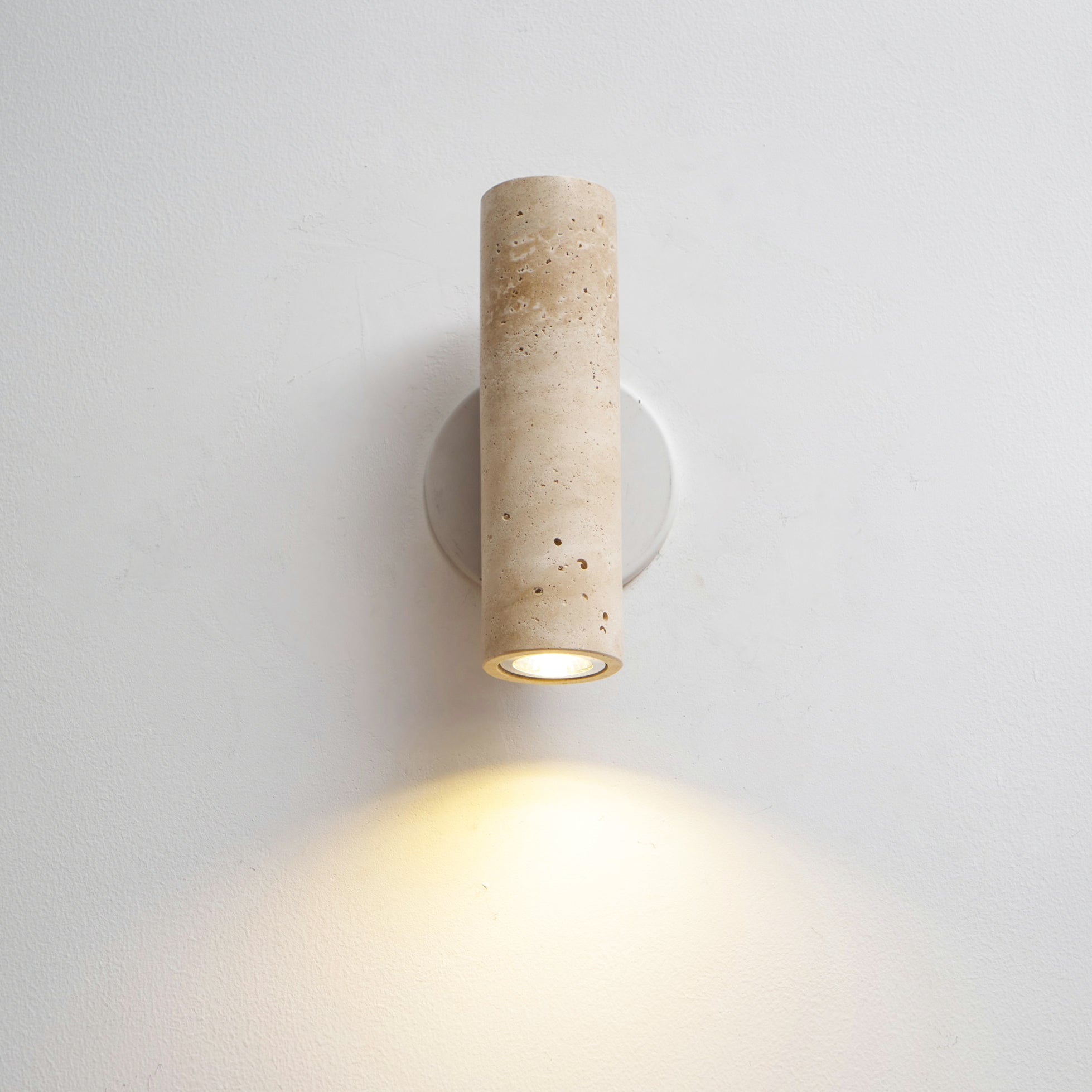 Celore Cylinder-Wood Travertine Wall Light - Blowlighting