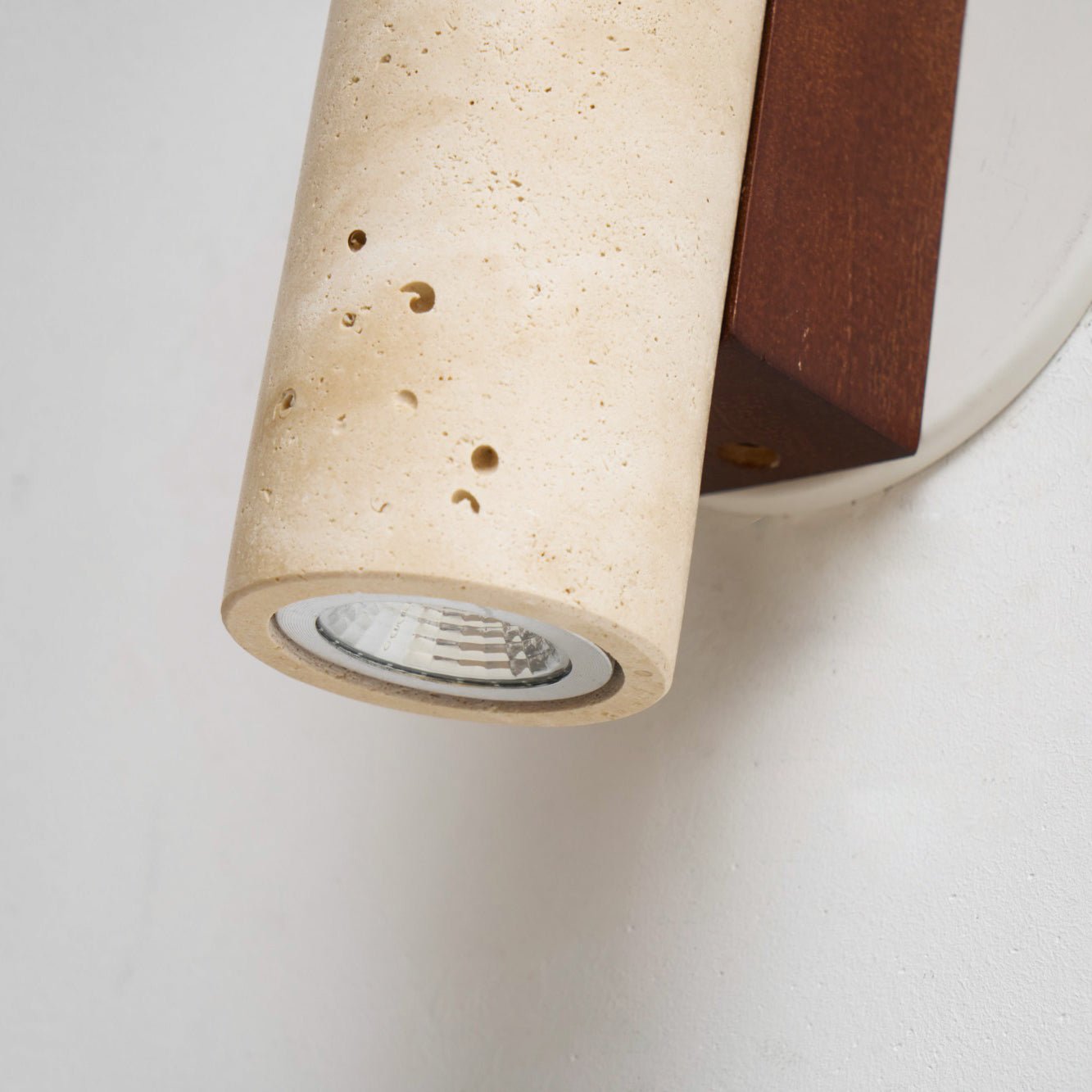 Celore Cylinder-Wood Travertine Wall Light - Blowlighting
