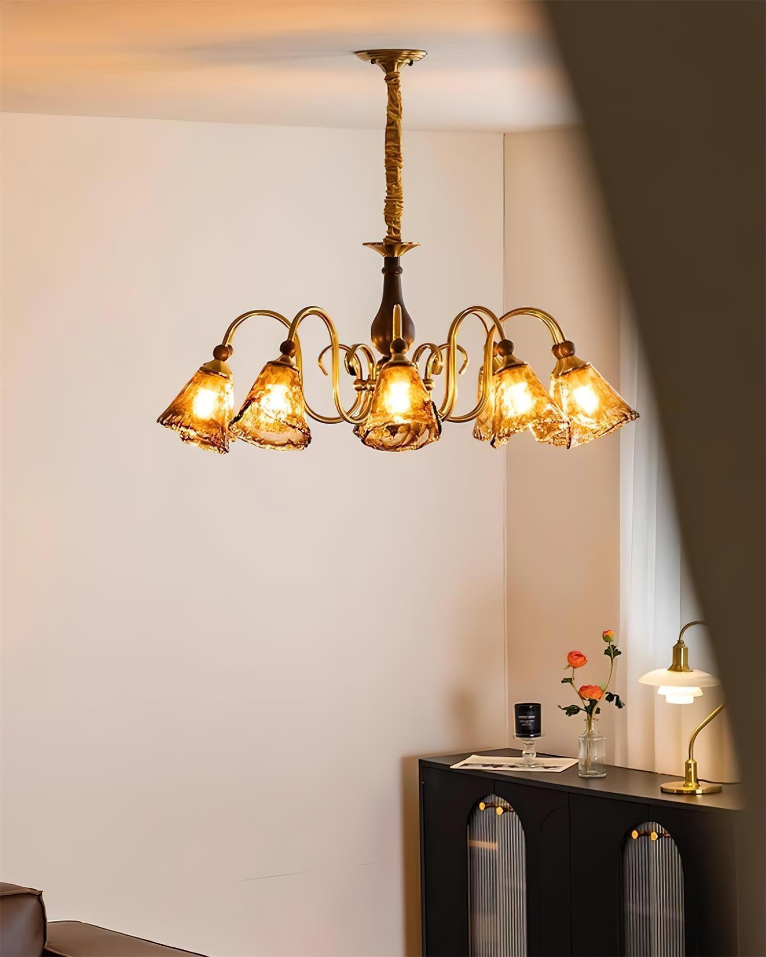 Aurelia Luxurious Glass Marigold Chandelier