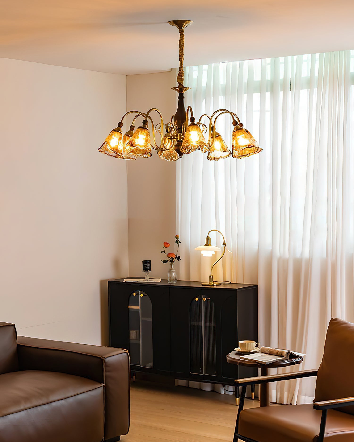 Aurelia Luxurious Glass Marigold Chandelier