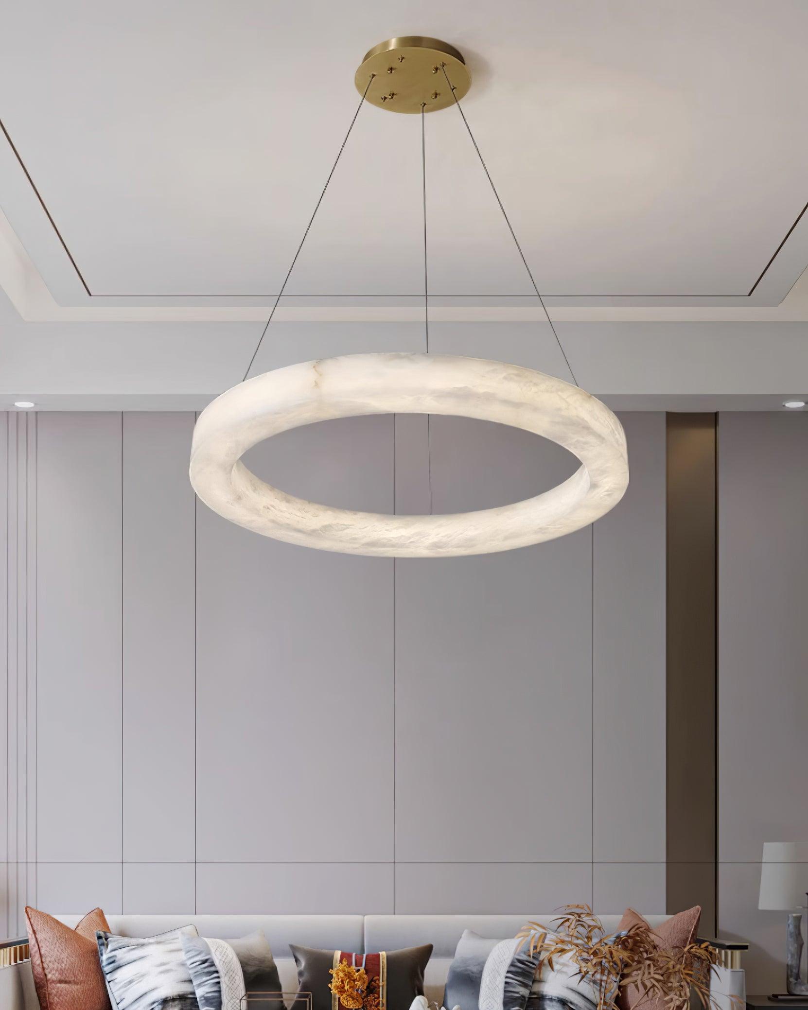 Olloros Alabaster Multi-Ring Pendant Light - Blowlighting