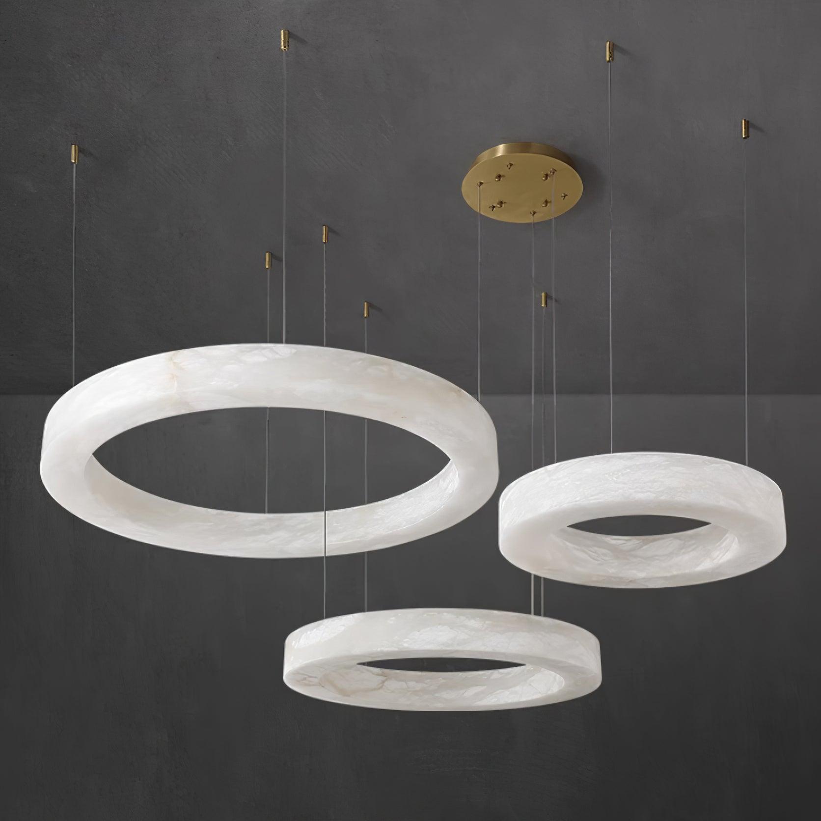 Olloros Alabaster Multi-Ring Pendant Light - Blowlighting