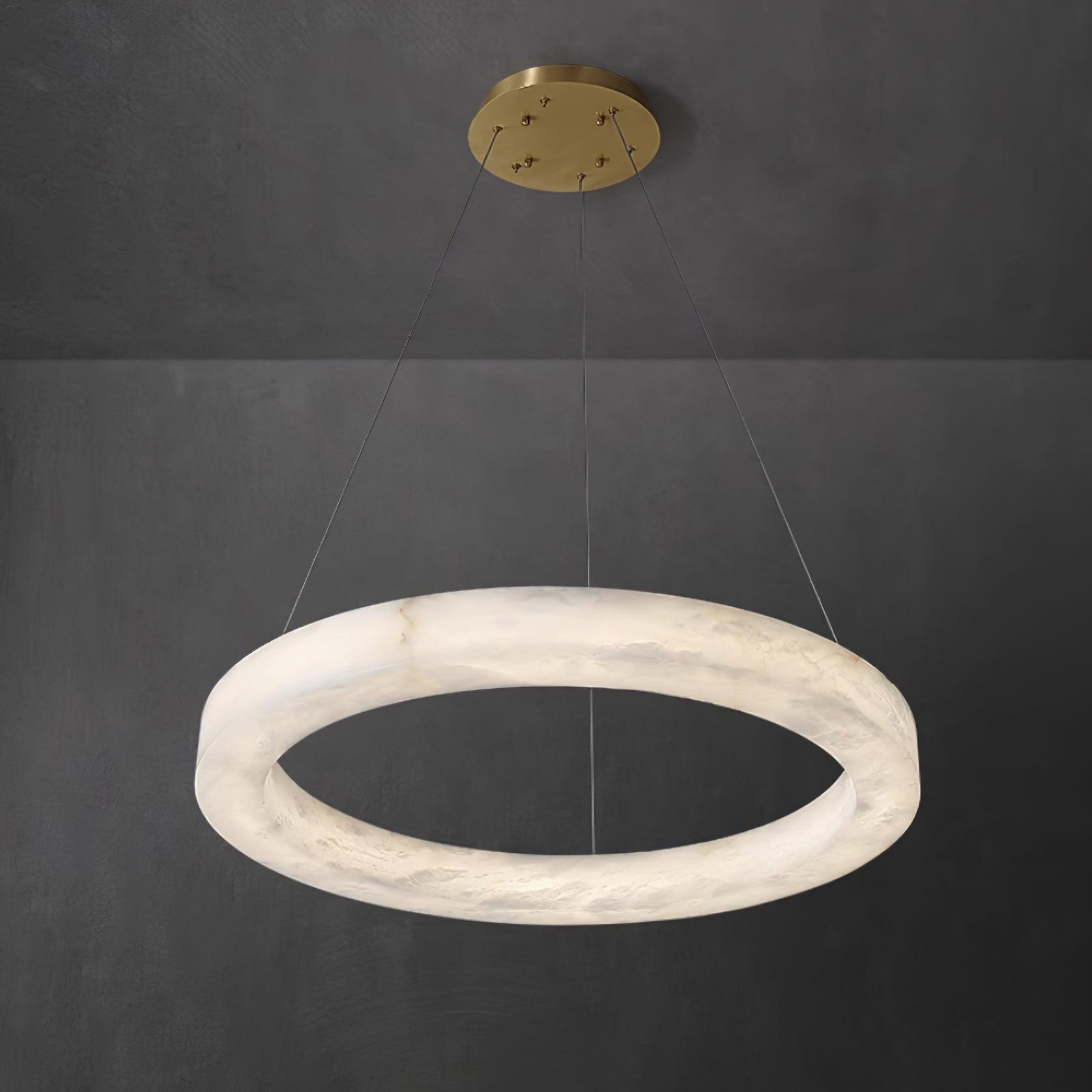 Olloros Alabaster Multi-Ring Pendant Light - Blowlighting