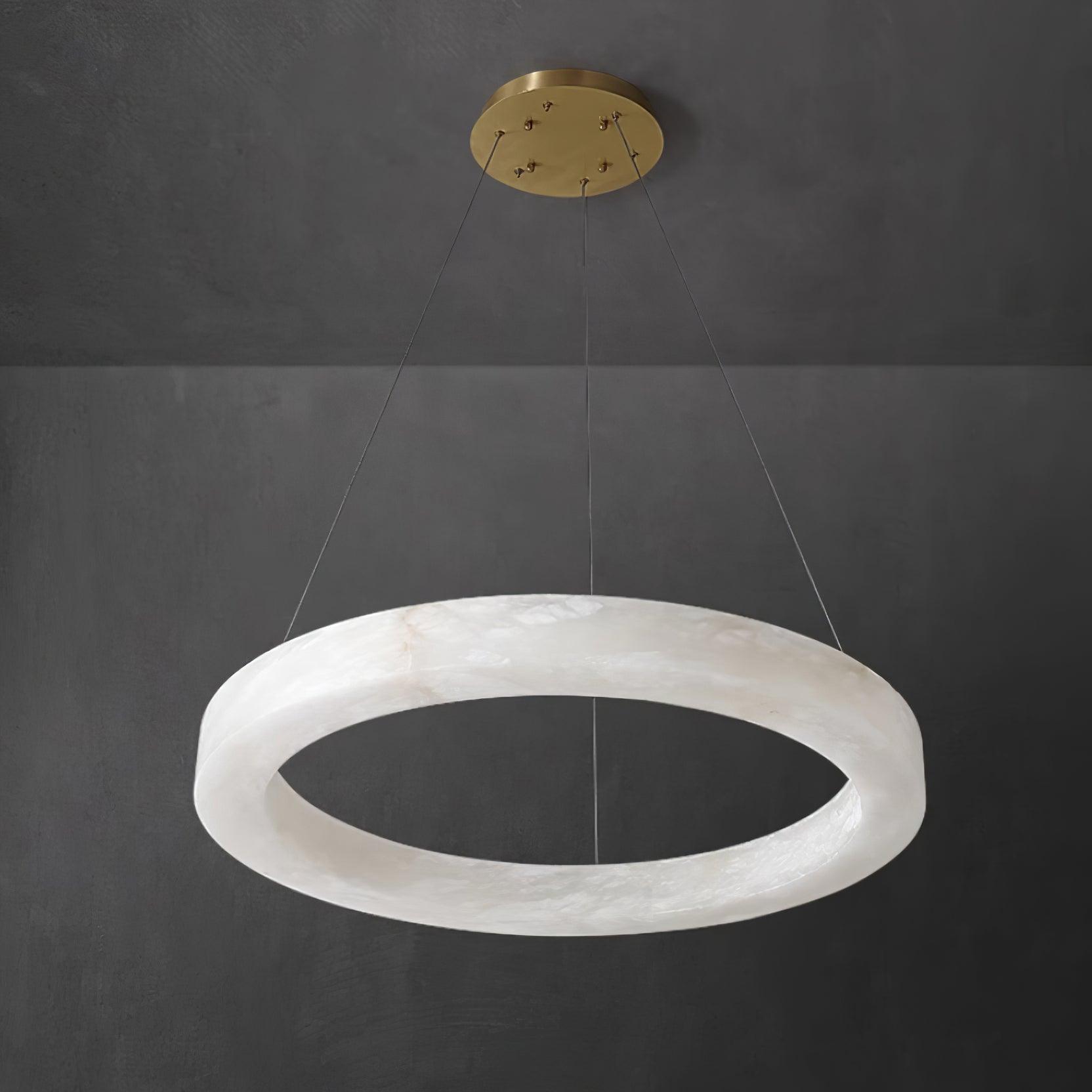 Olloros Alabaster Multi-Ring Pendant Light - Blowlighting