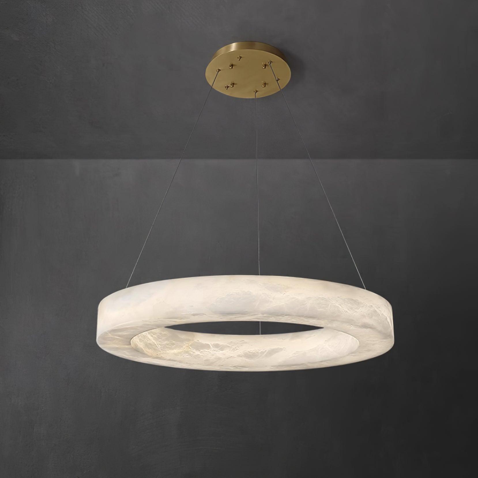 Olloros Alabaster Multi-Ring Pendant Light - Blowlighting