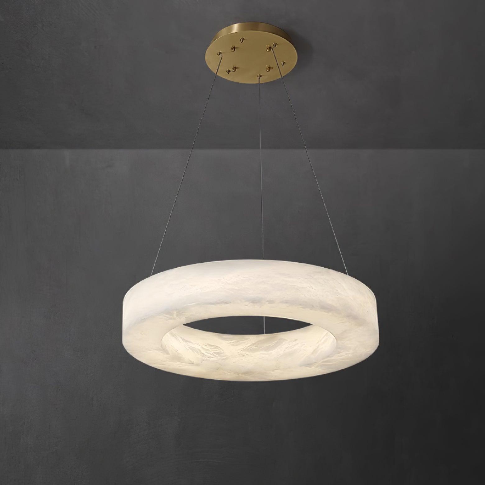 Olloros Alabaster Multi-Ring Pendant Light - Blowlighting