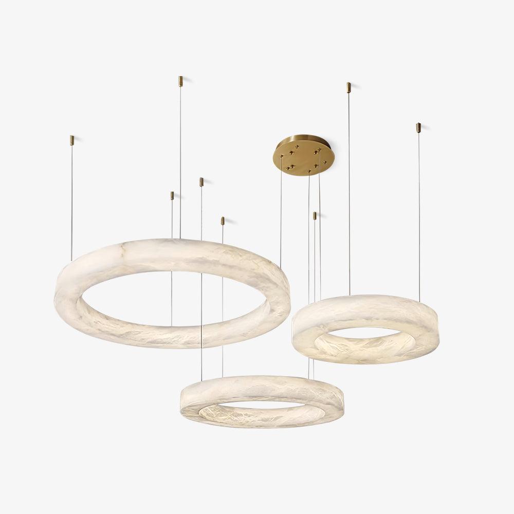 Olloros Alabaster Multi-Ring Pendant Light - Blowlighting