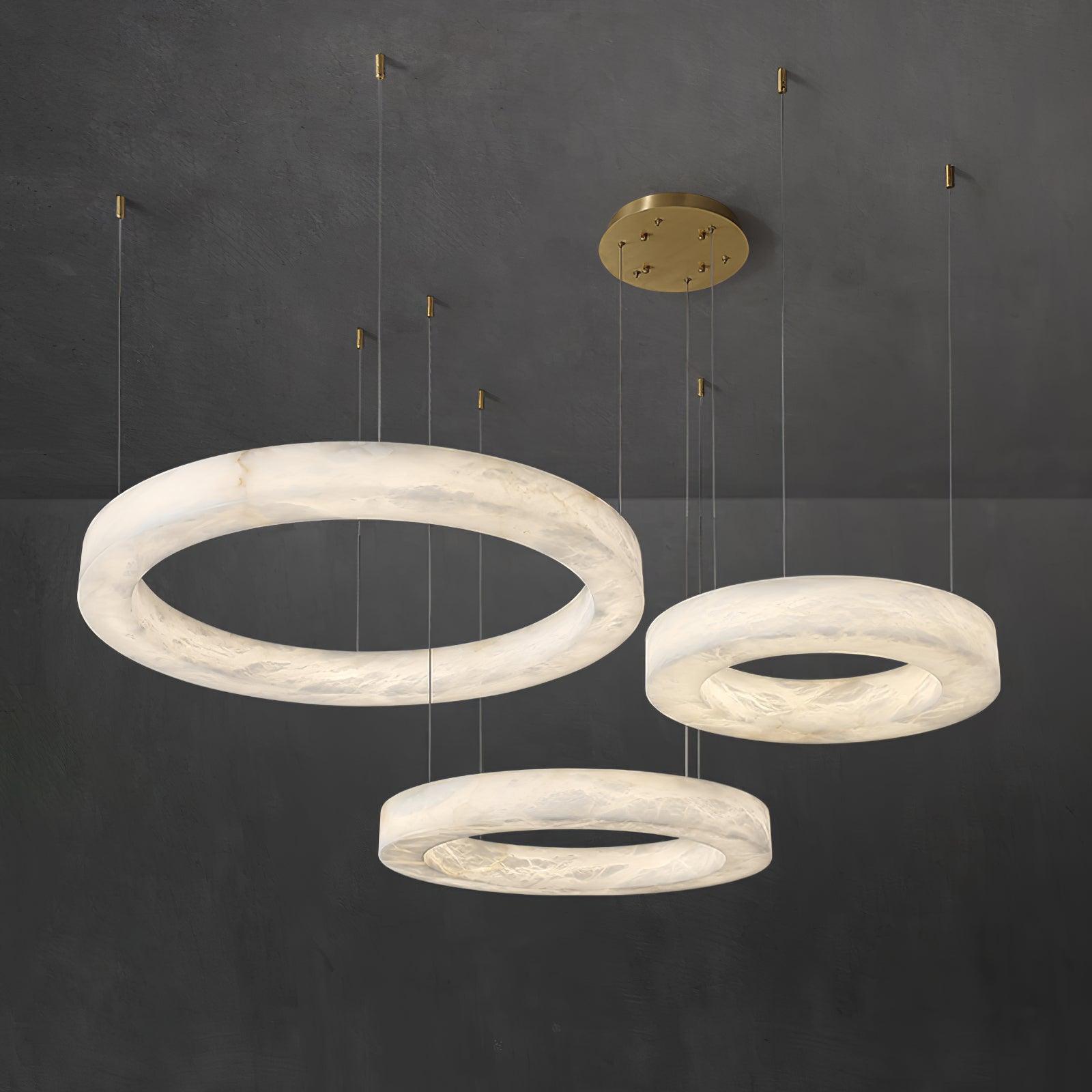 Olloros Alabaster Multi-Ring Pendant Light - Blowlighting
